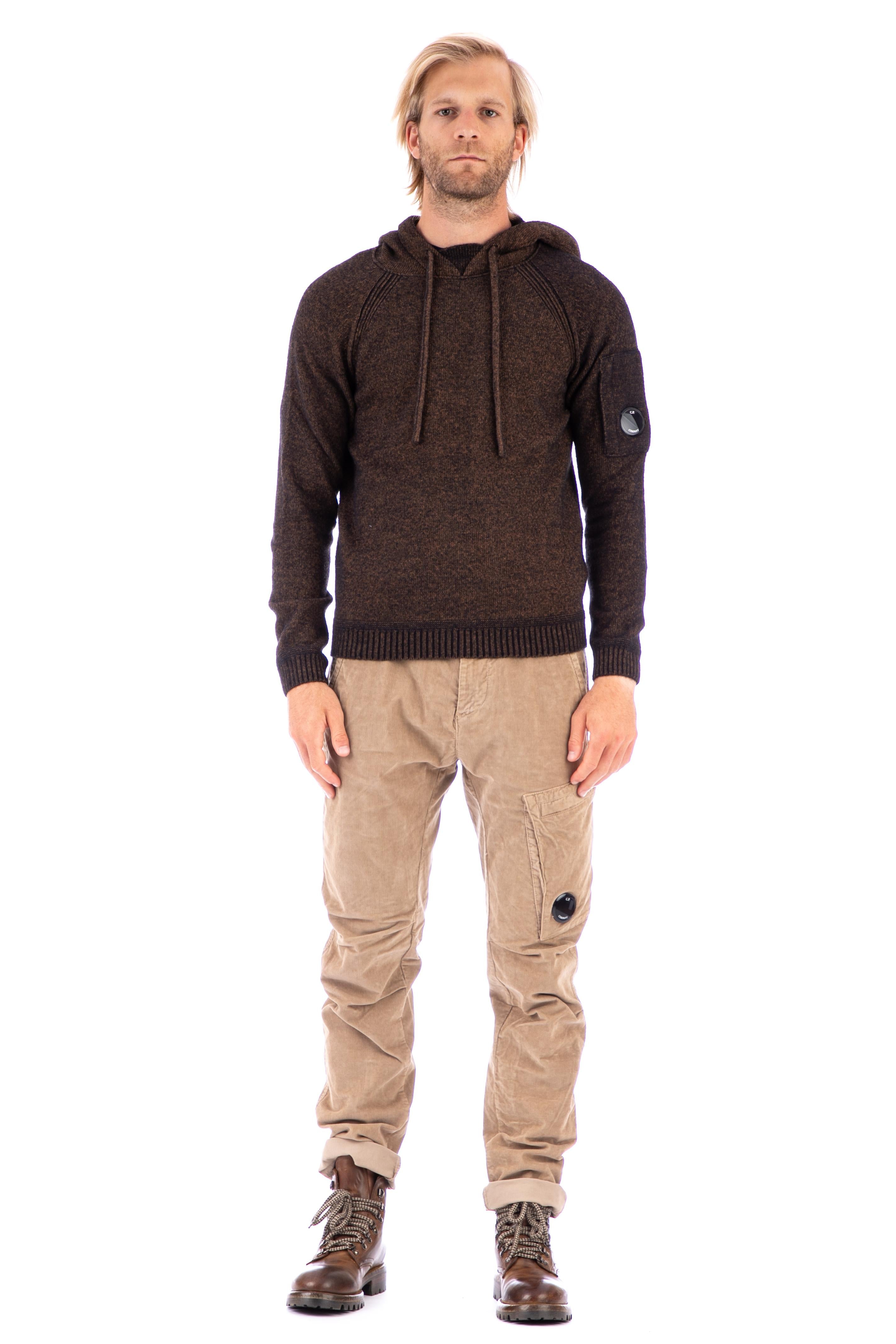 Wool hooded sweatshirt