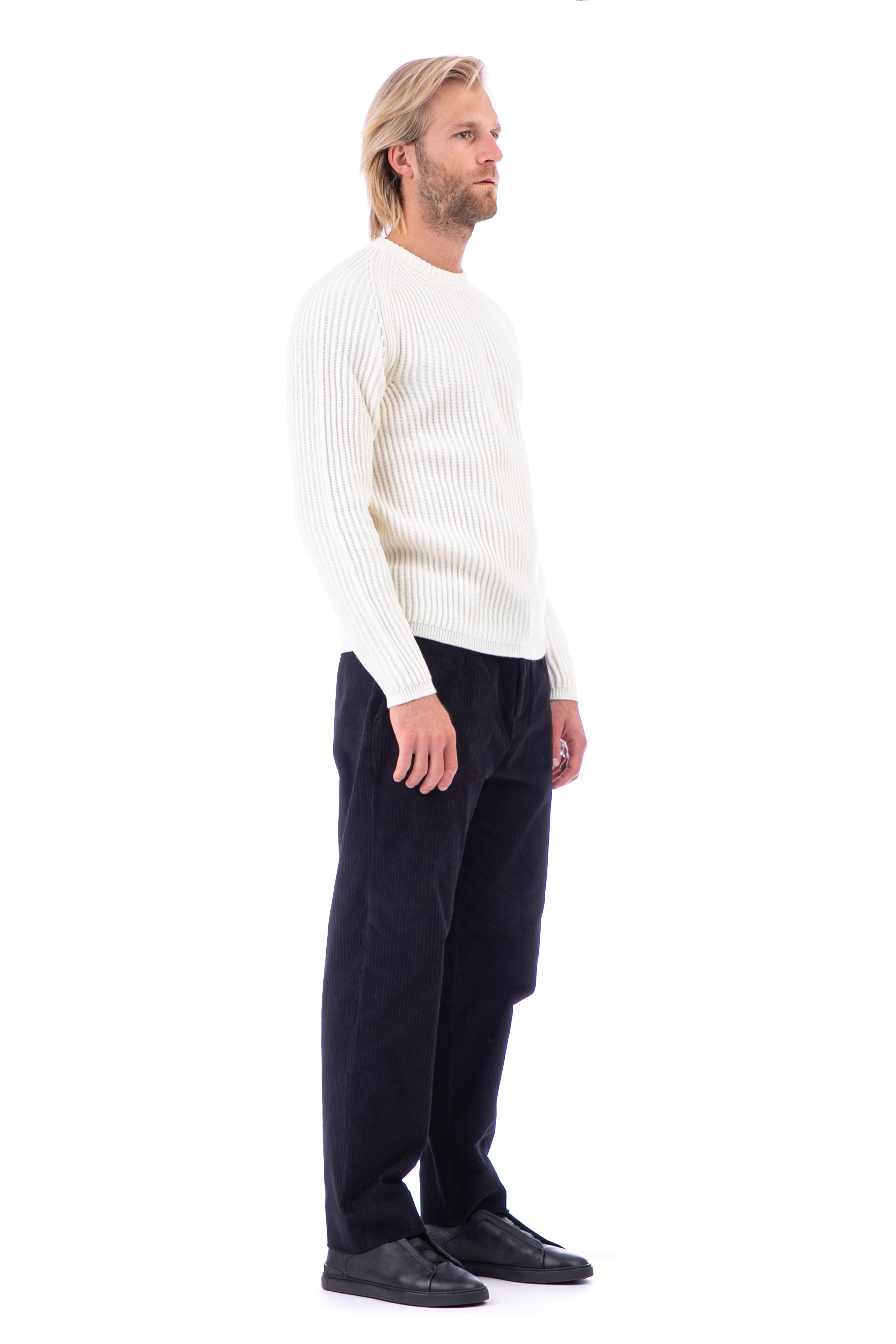 RIBBED WOOL CREWNECK SWEATER