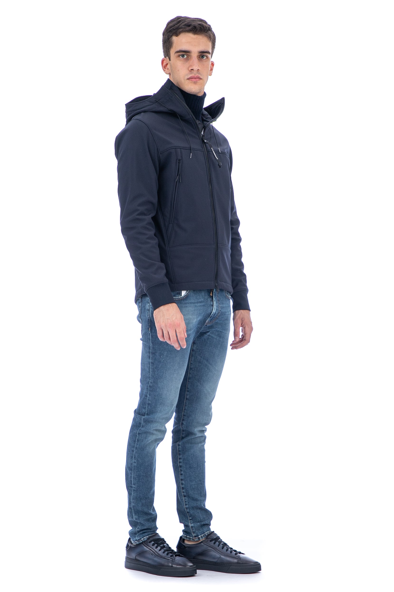 CP-Shelljacke mit Kapuze und Schutzbrille