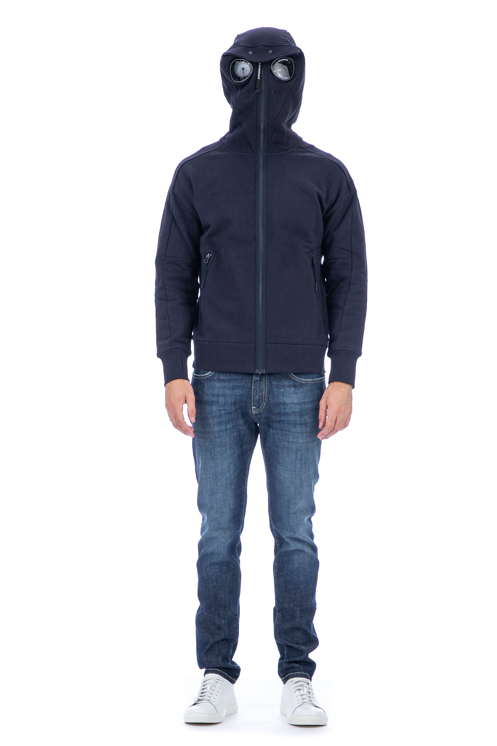 Felpa explorer full zip in cotone con cappuccio