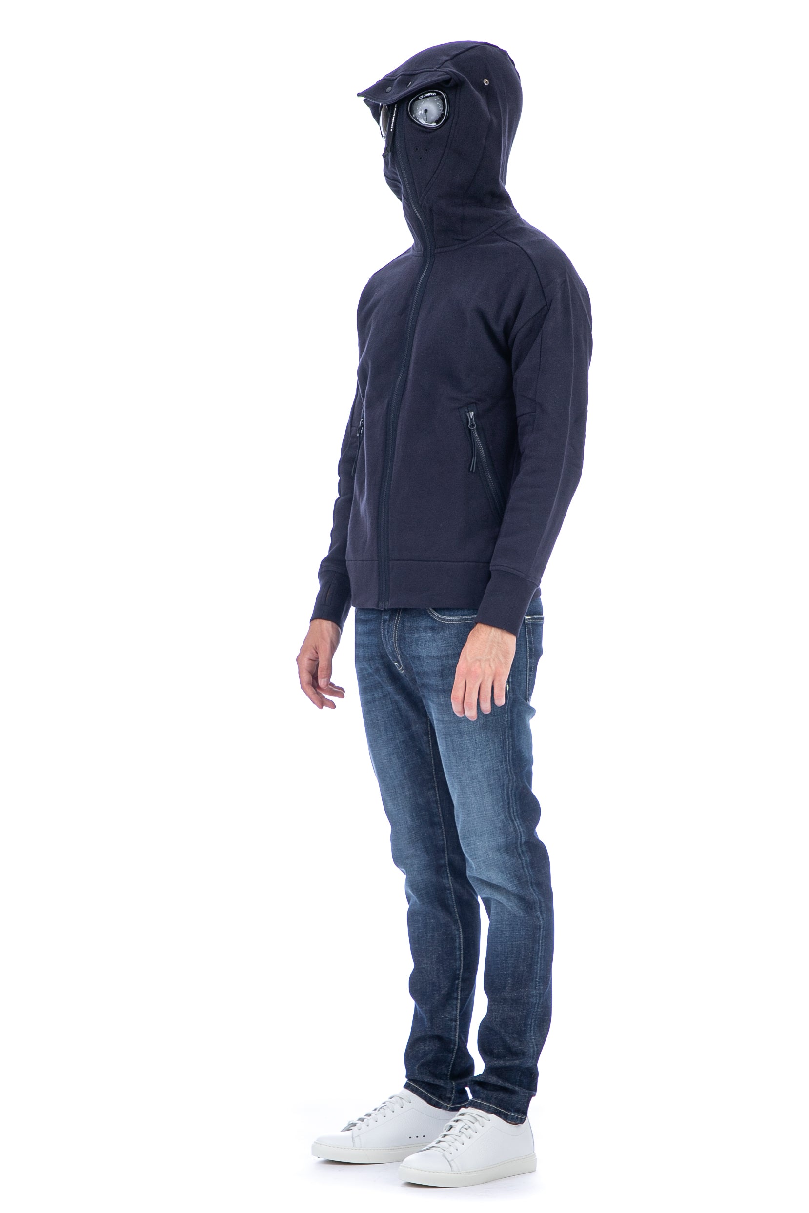 Felpa explorer full zip in cotone con cappuccio