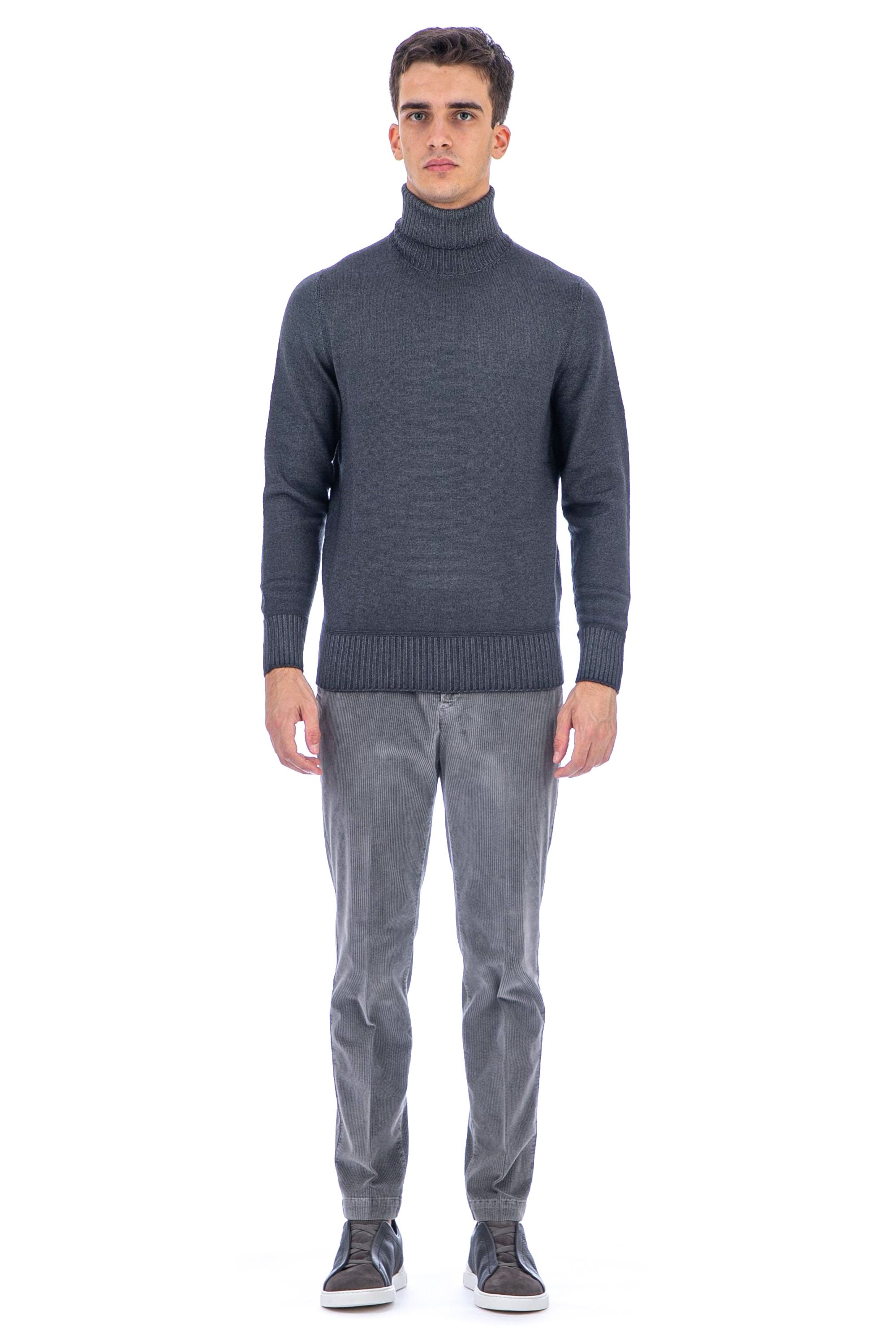 Turtleneck sweater in super 140's extrafine wool