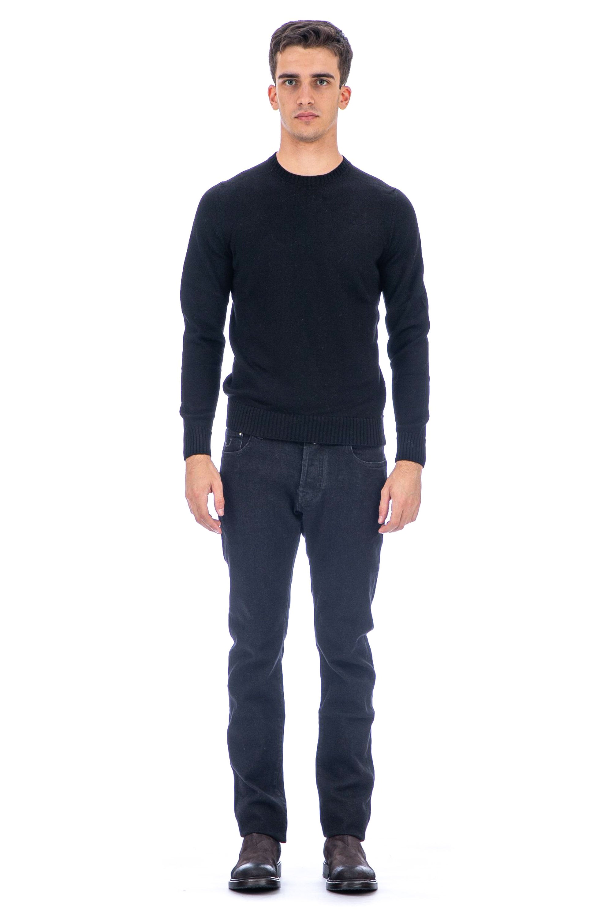 Crew-neck sweater in 7 gauge merino wool