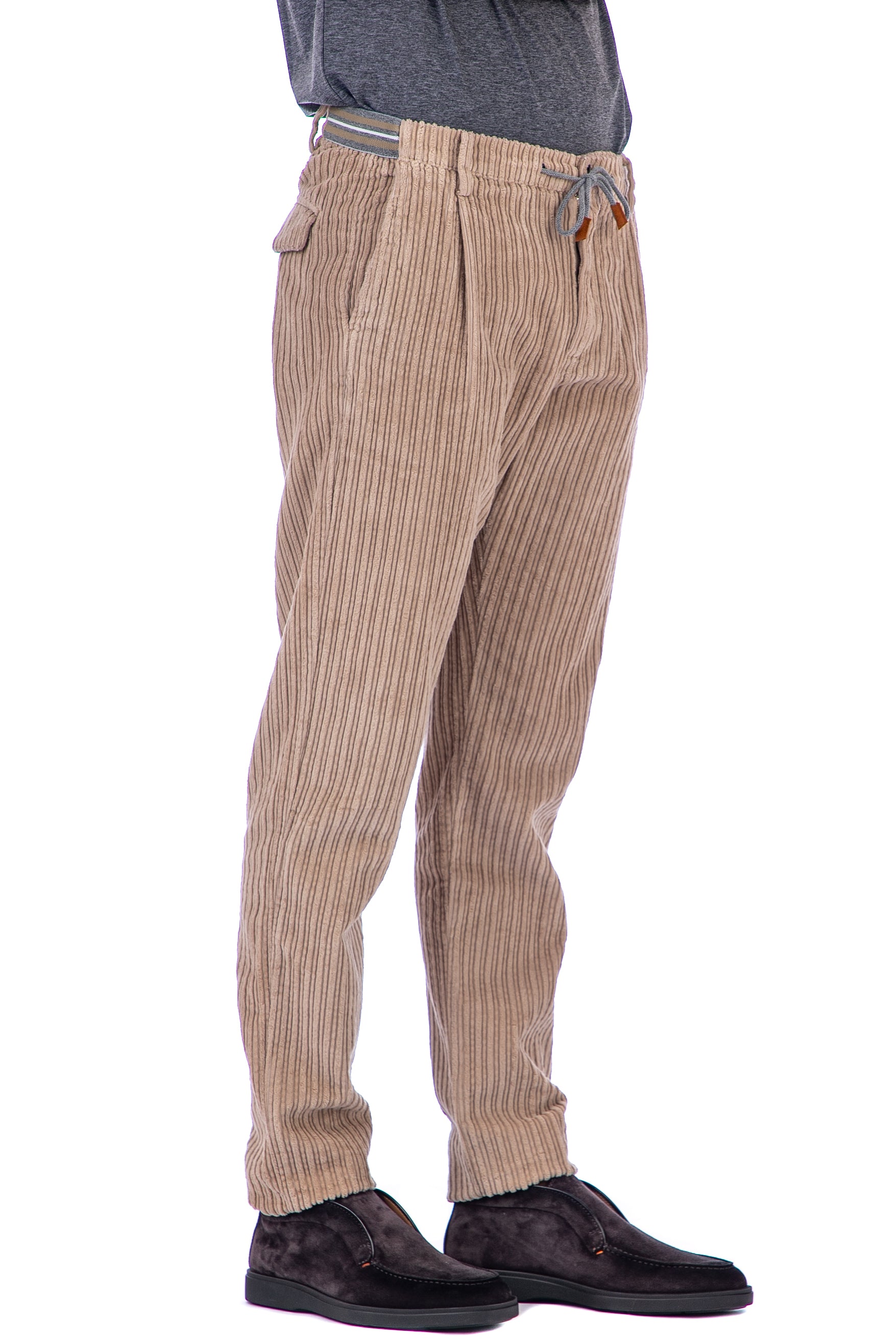 Pantalone jogger in velluto costa roccia