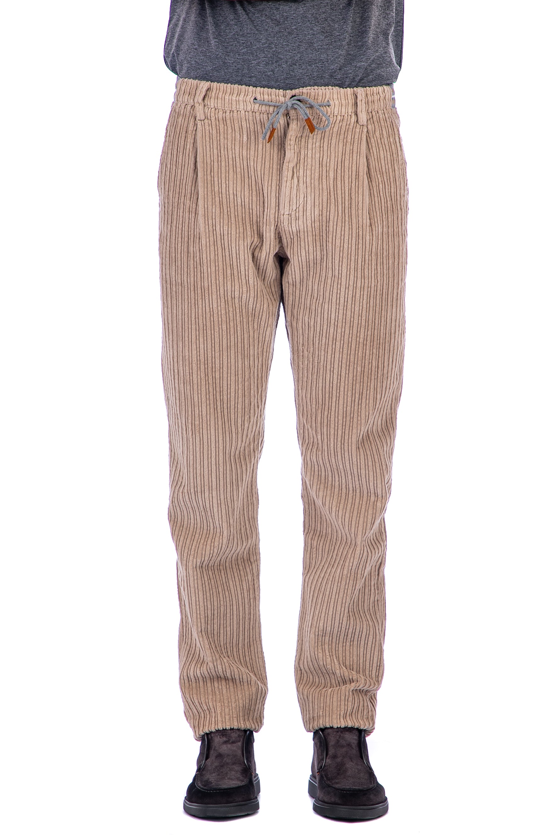 Pantalone jogger in velluto costa roccia