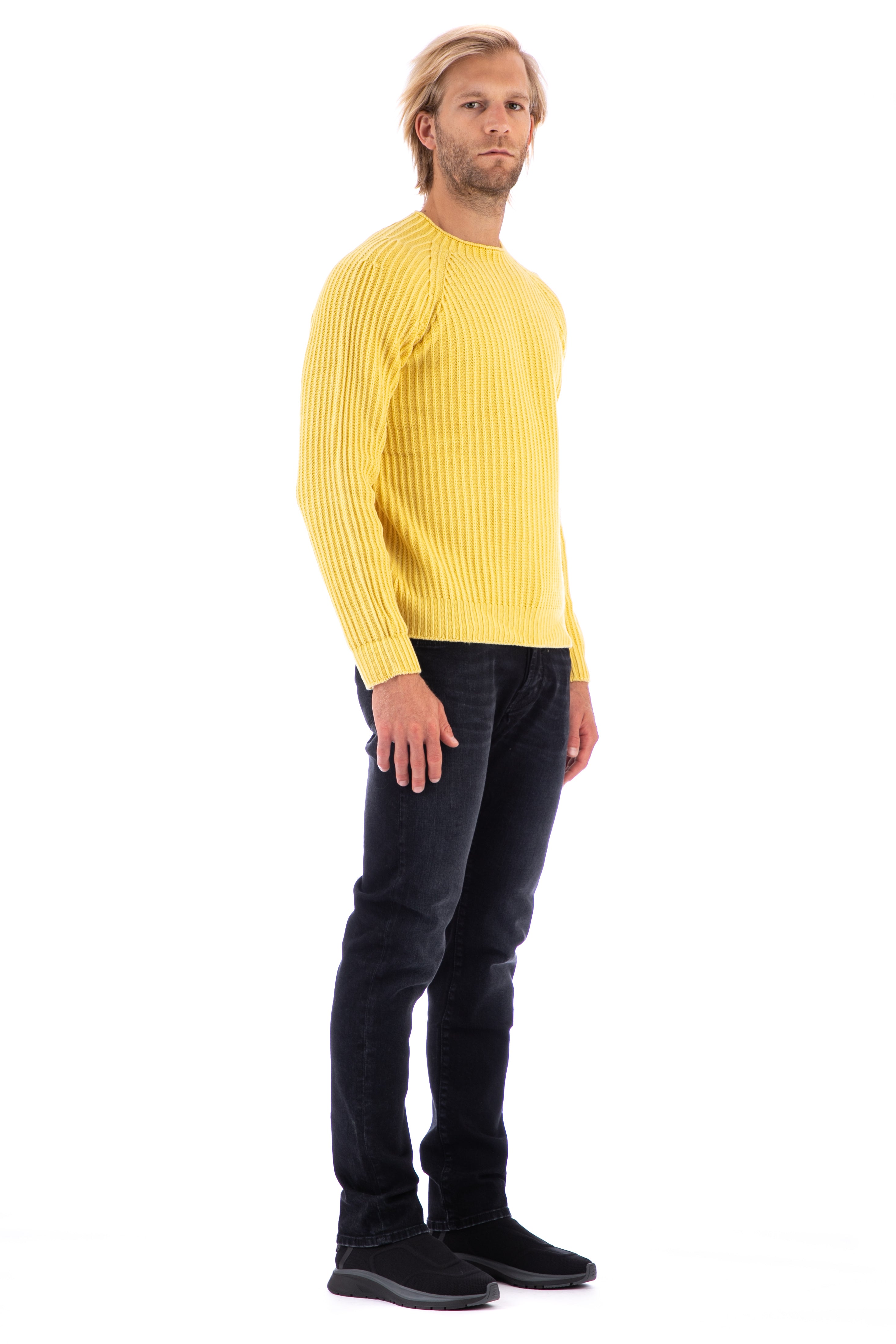 Reversible English rib wool crewneck sweater mod. tamata