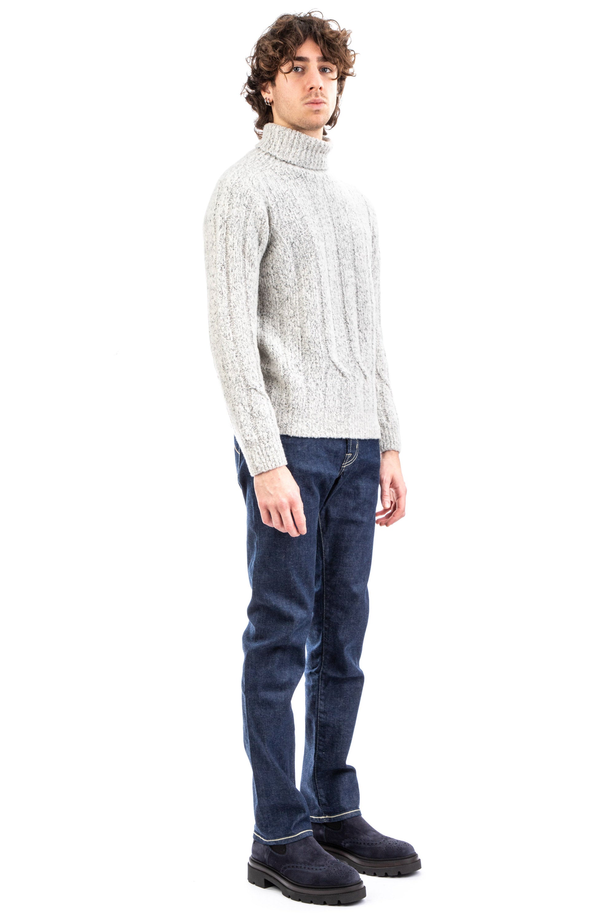 Pilar turtleneck sweater in wool-cotton-bamboo