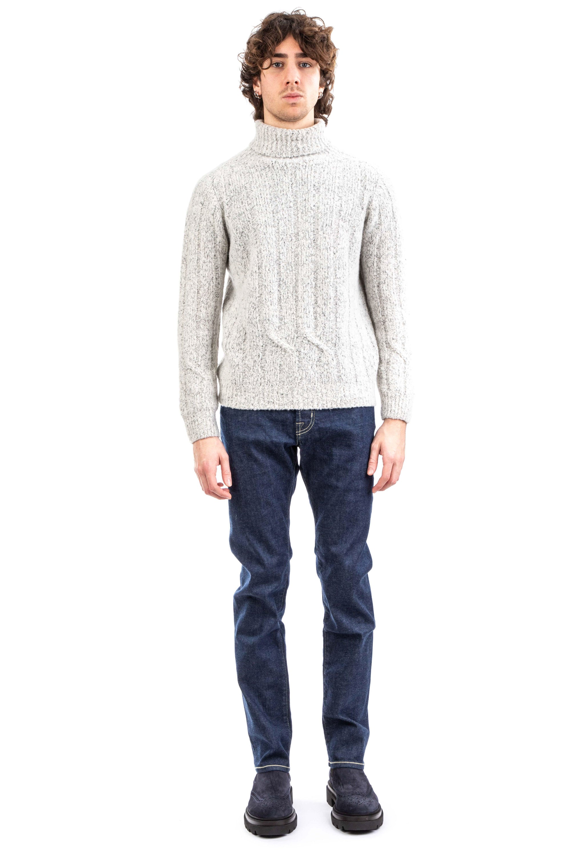 Pilar turtleneck sweater in wool-cotton-bamboo