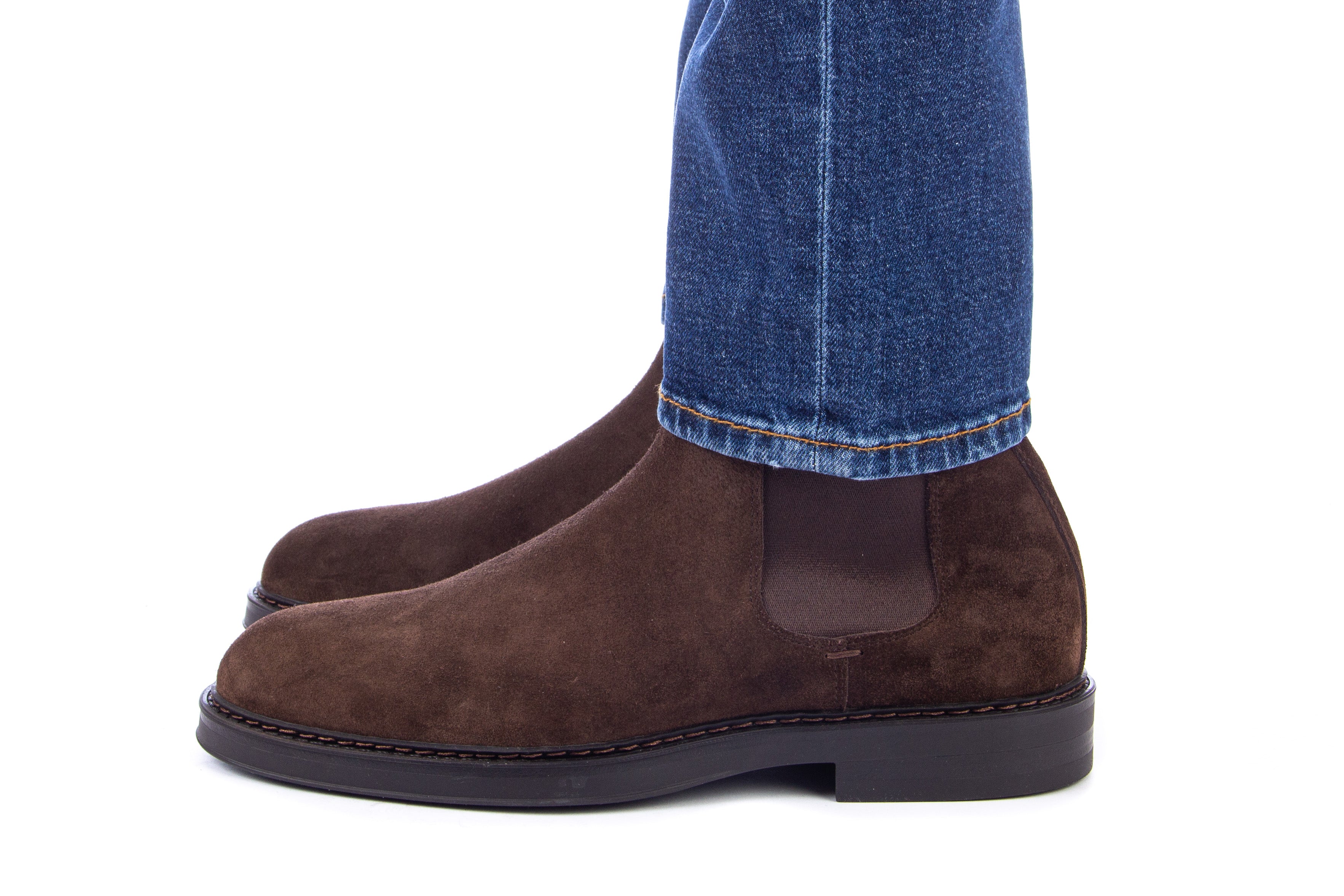 Stiefeletten aus Wildleder mit Vintage-Effekt