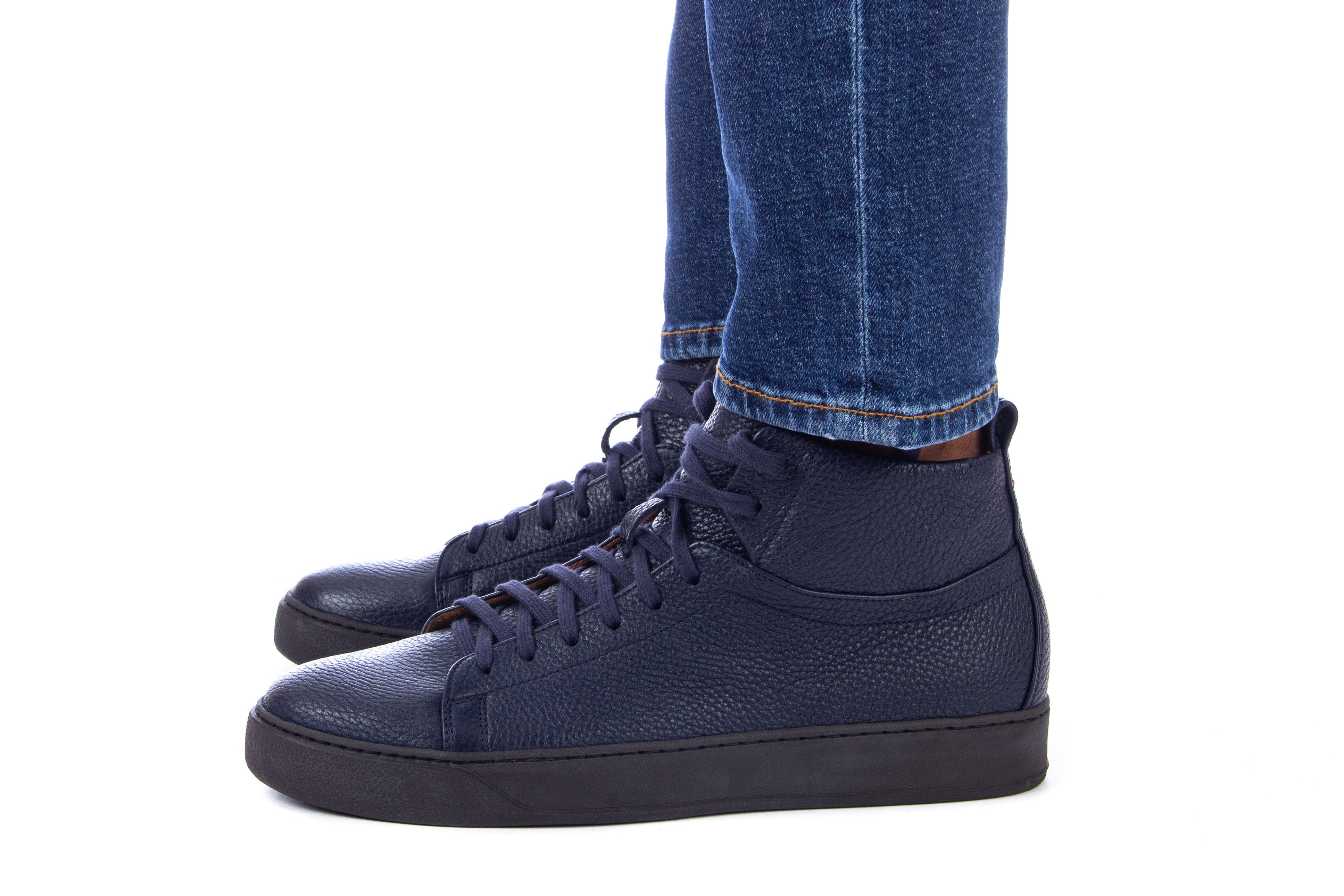 Sneaker mid top in pelle di cervo dakota