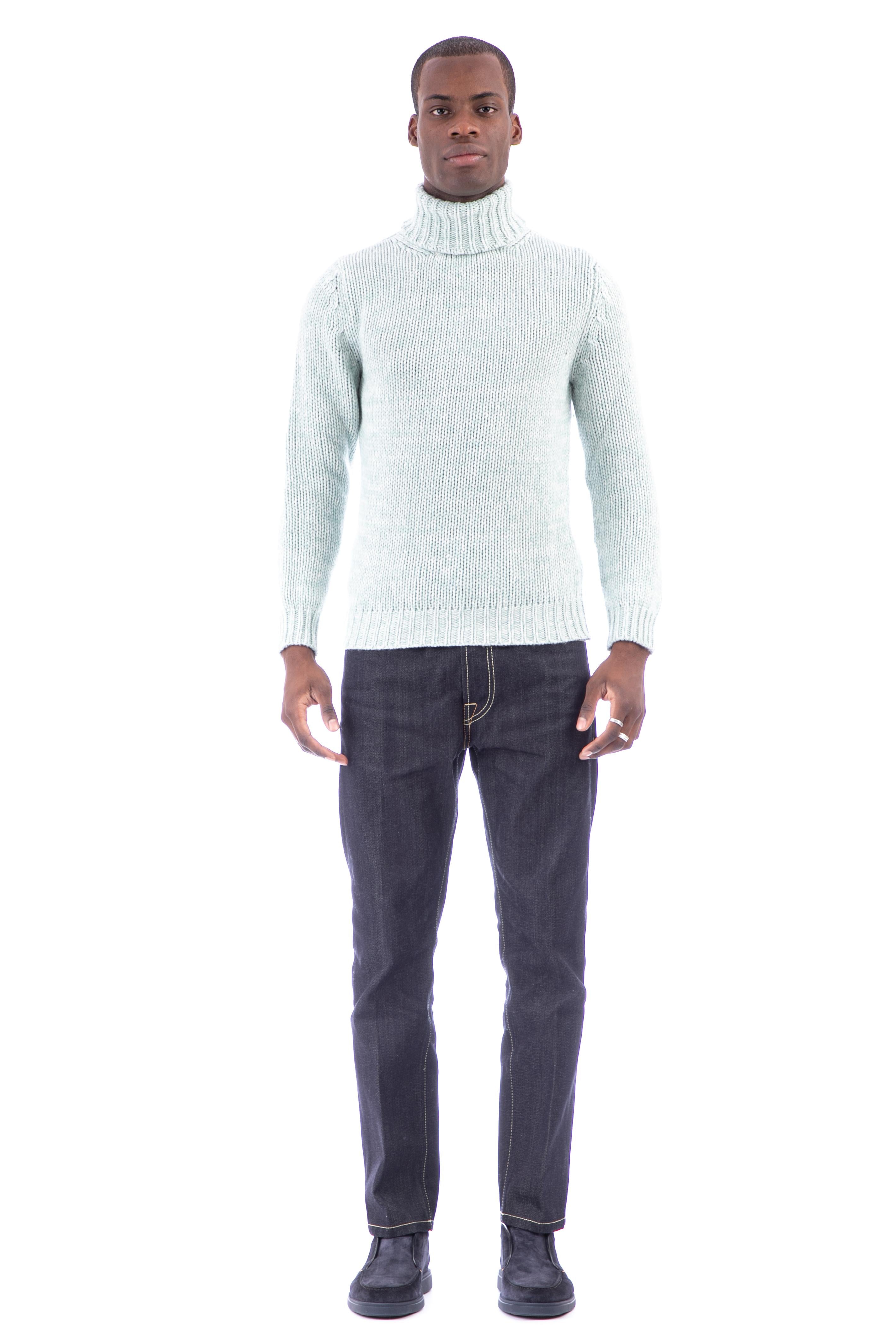 Chine turtleneck in pure cashmere gauge 3