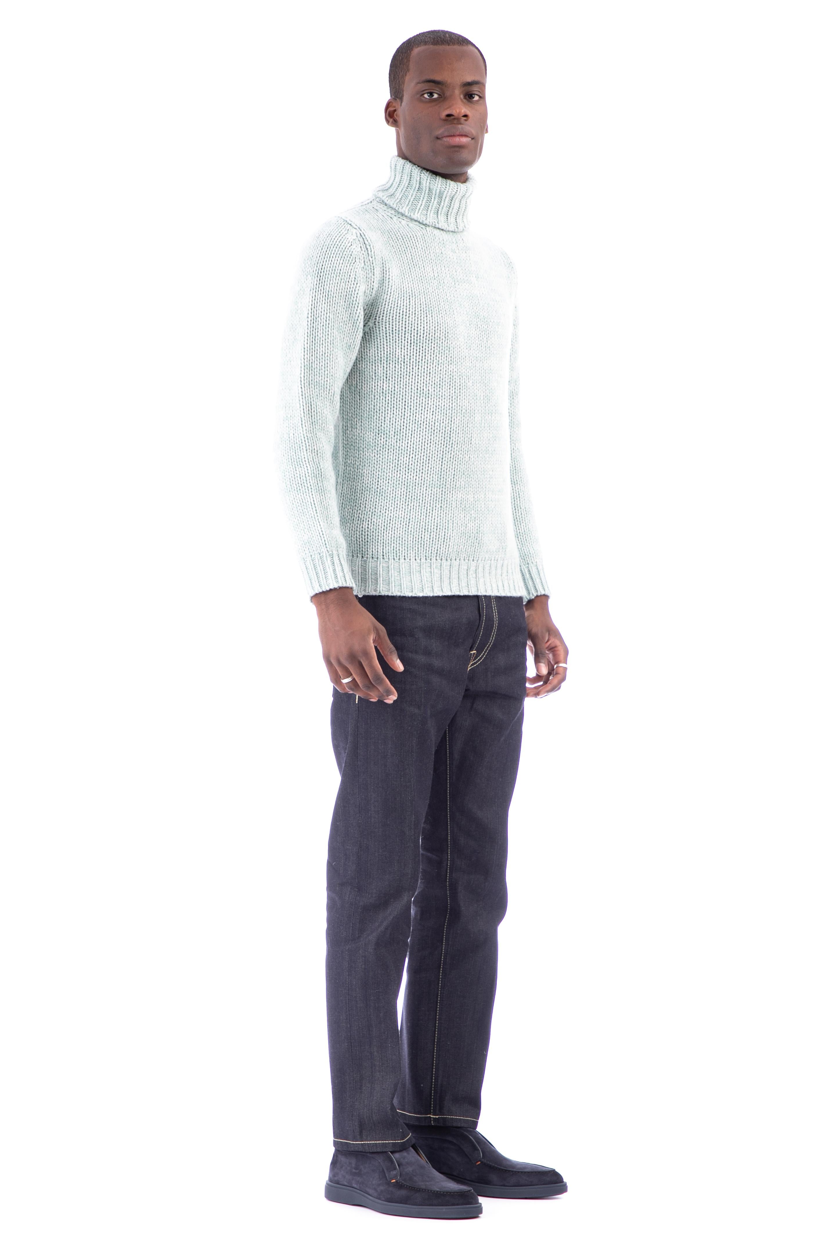 Chine turtleneck in pure cashmere gauge 3