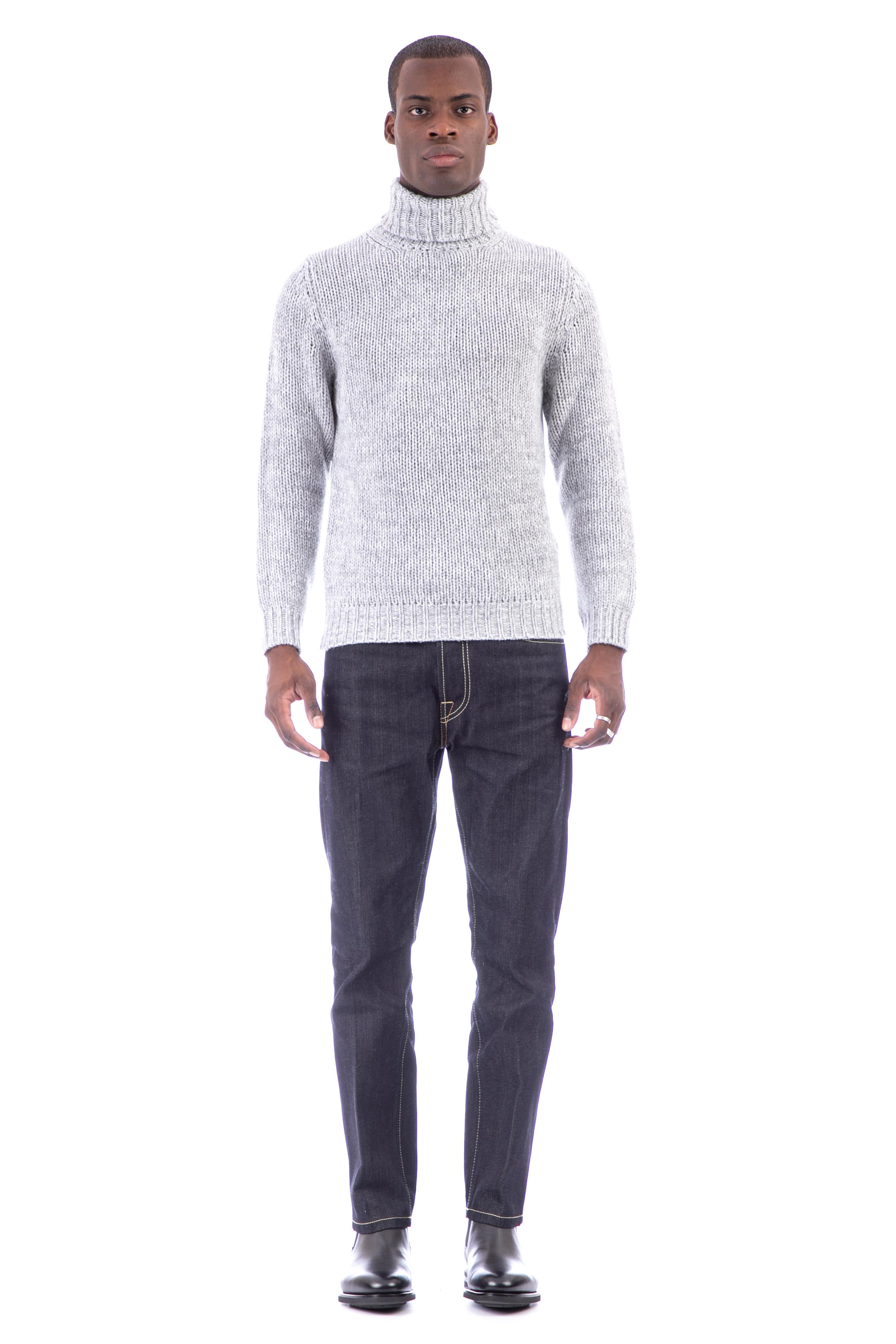 Chine turtleneck in pure cashmere gauge 3