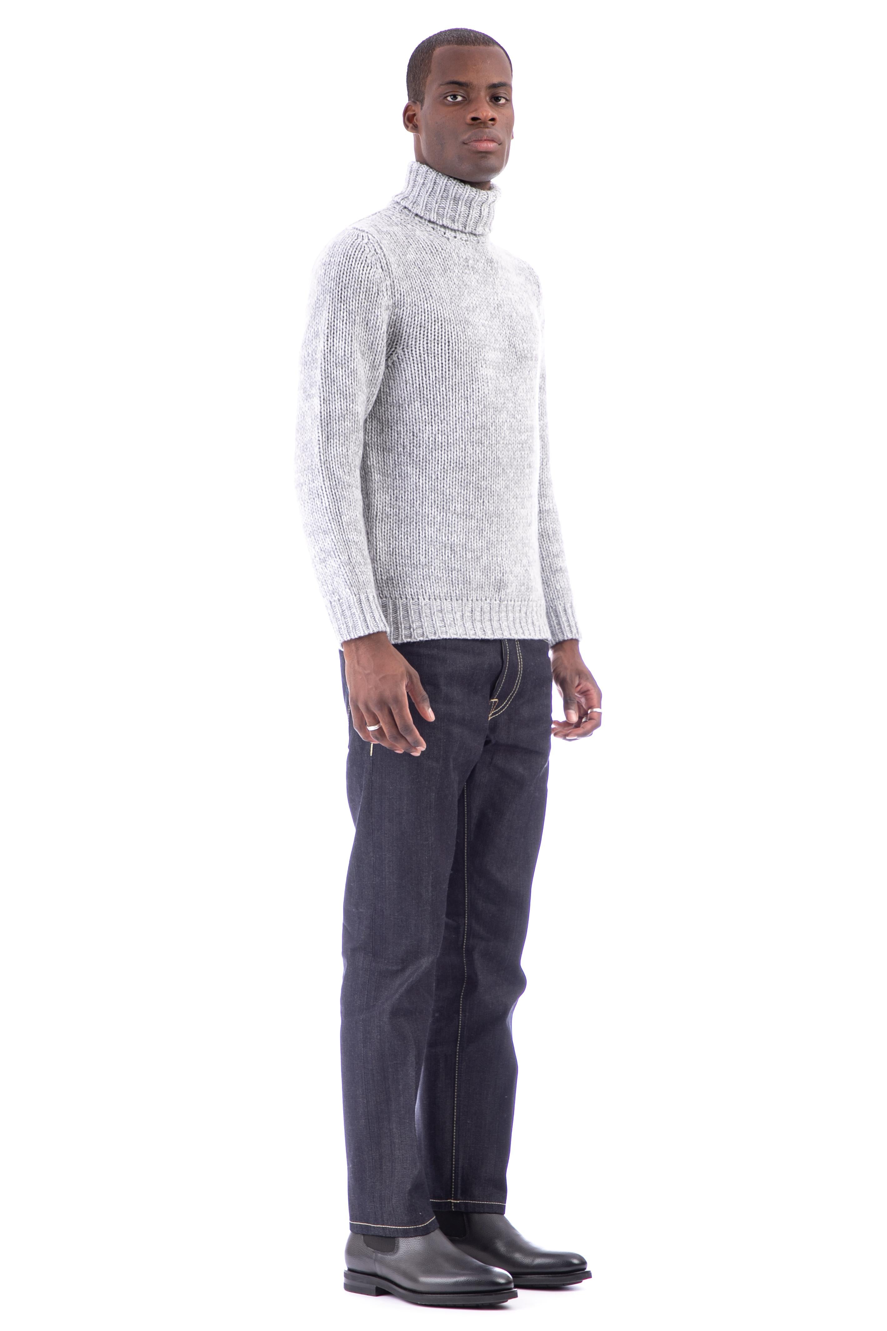 Chine turtleneck in pure cashmere gauge 3