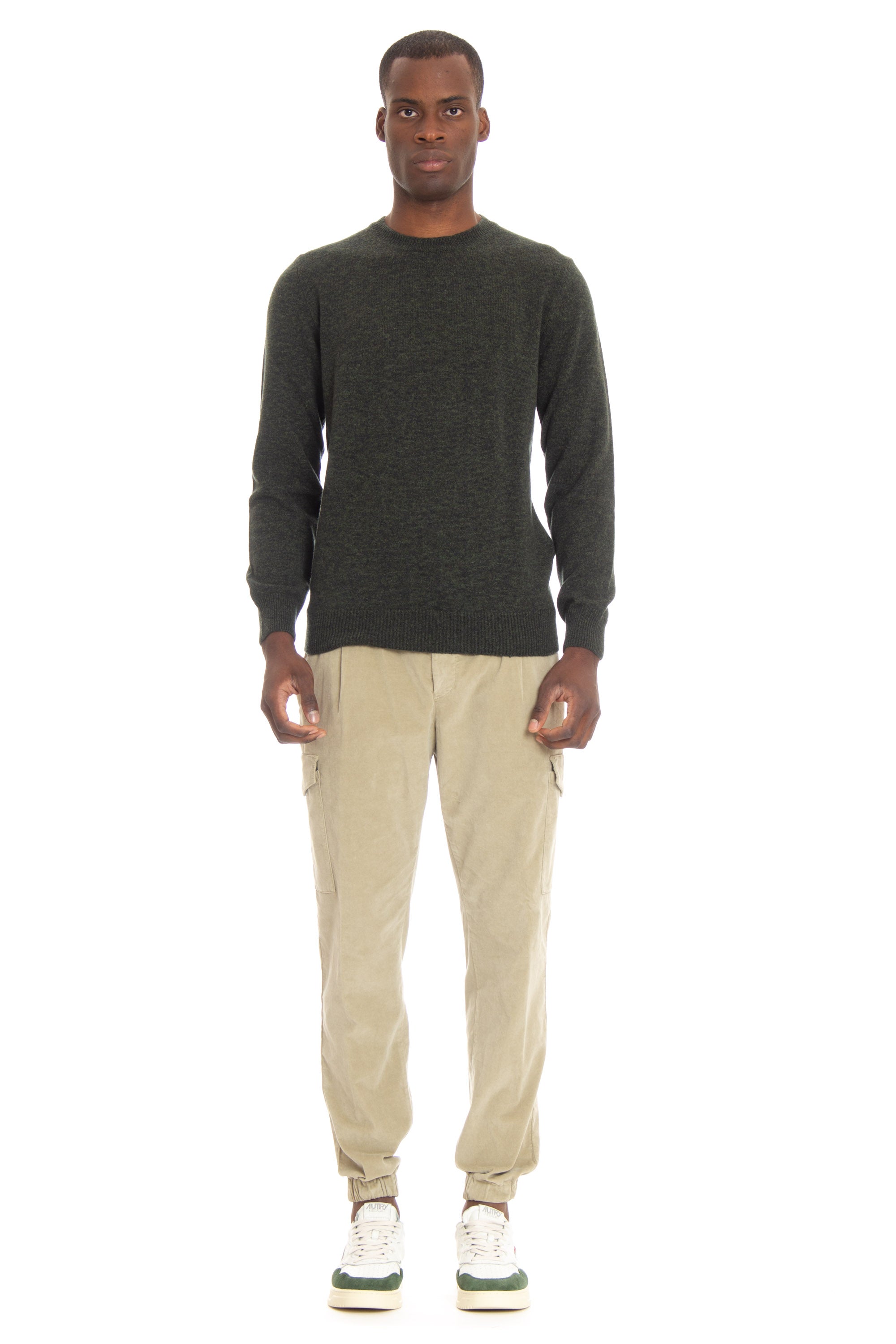 Crew-neck sweater in 7 gauge upperwool wool