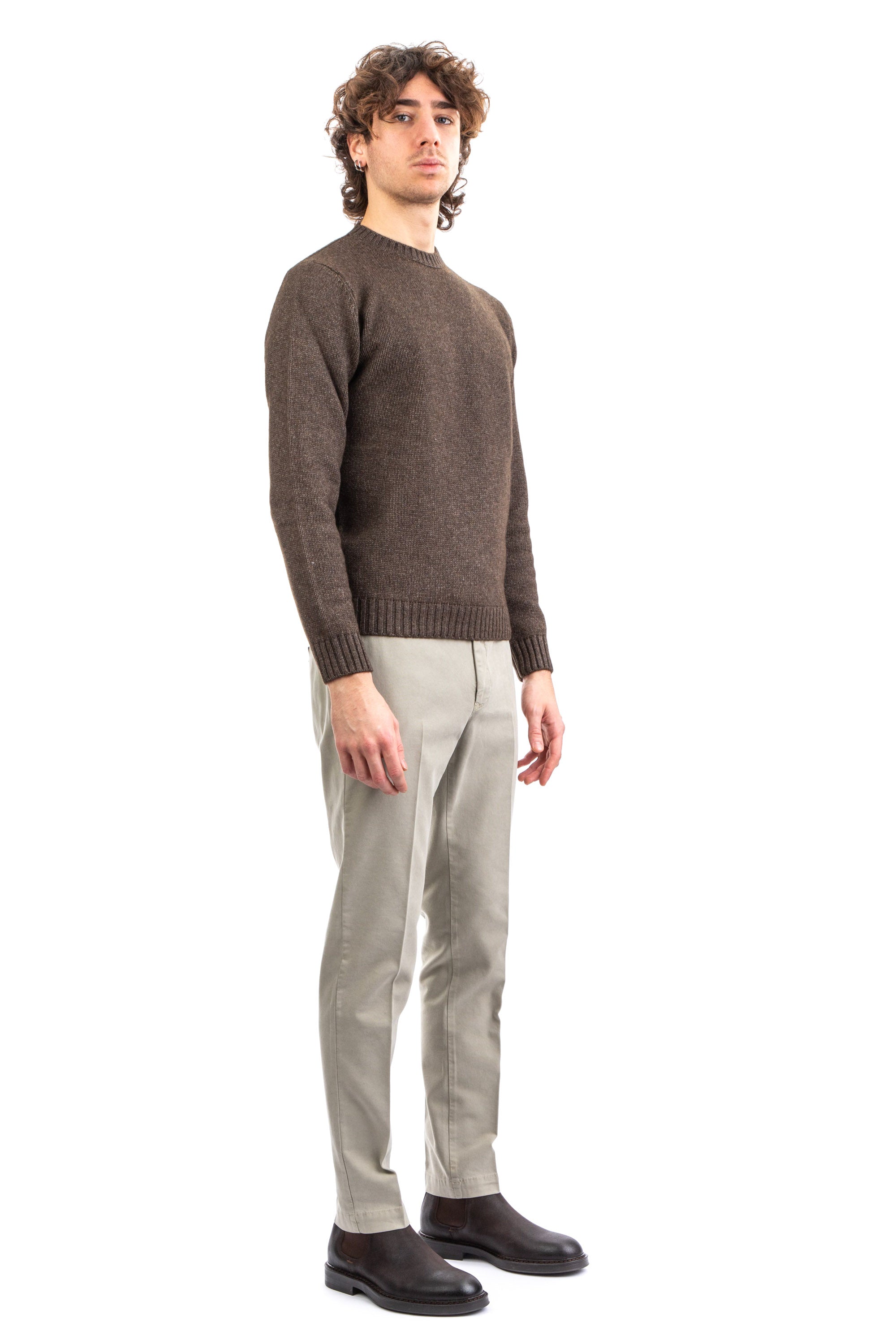 Crewneck in 5 gauge wool-cashmere