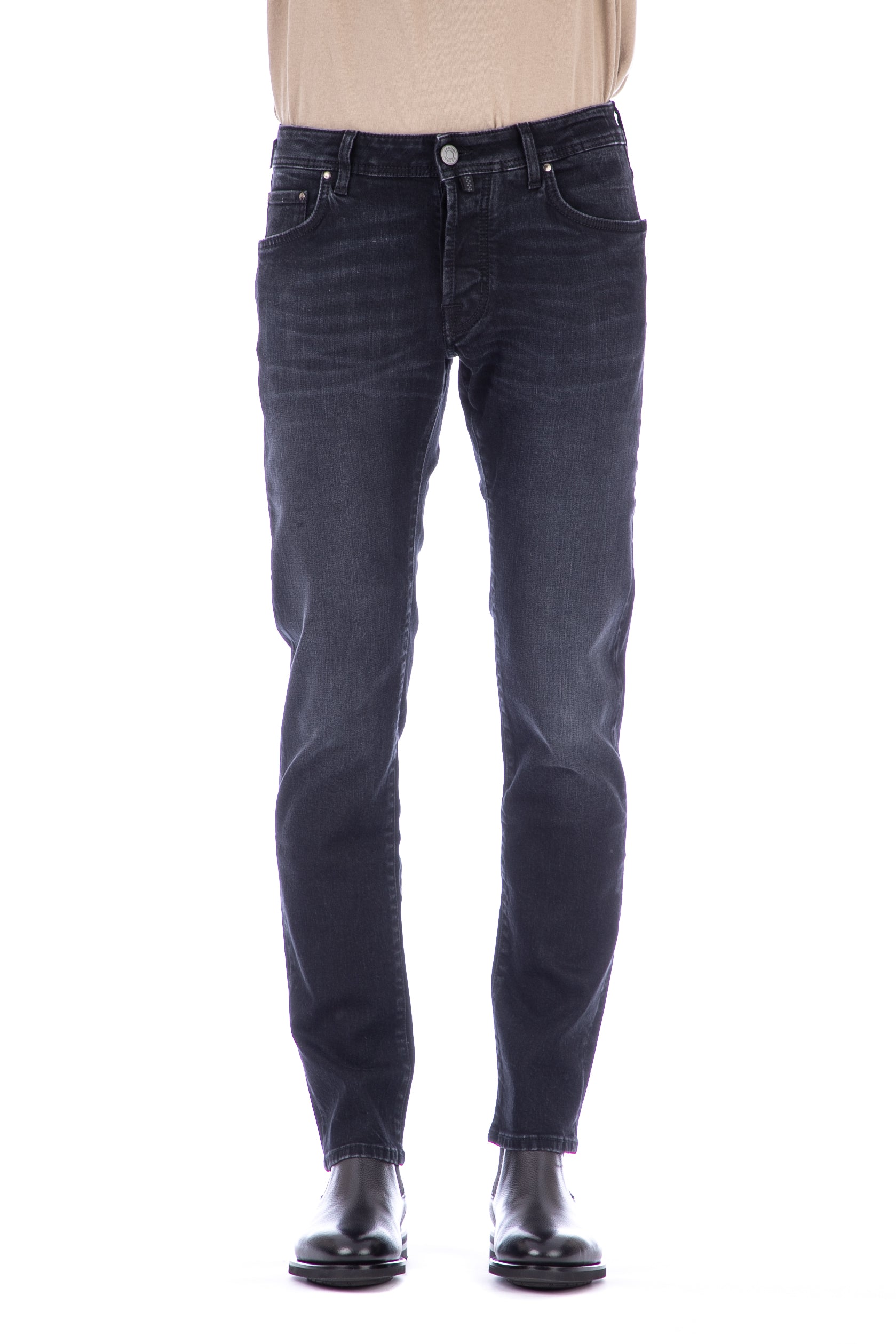 Schwarze Slim-Fit-Jeans aus Nickel-Baumwoll-Modal