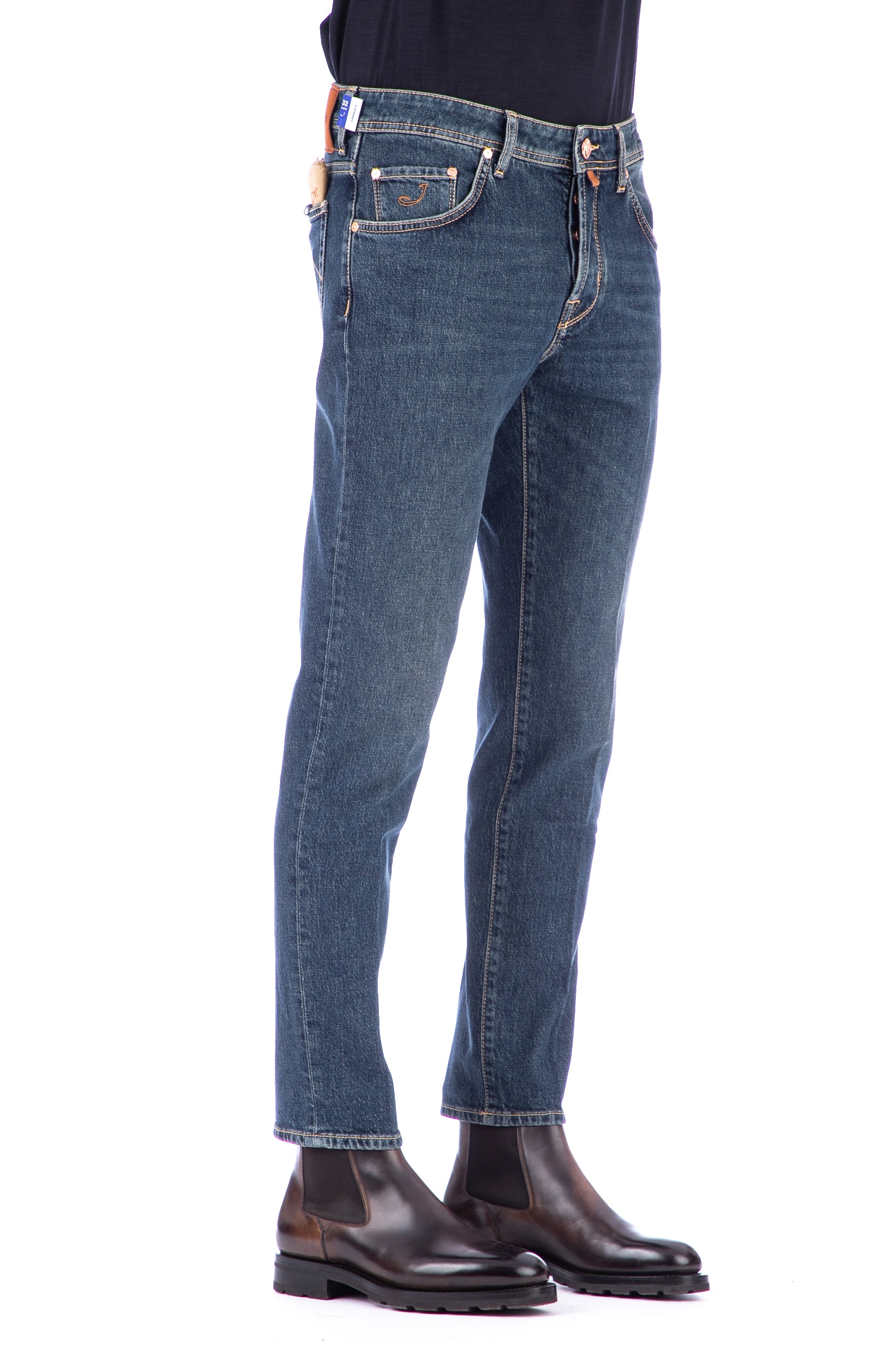 Scott-Fit-Jeans aus Wildleder mit Label