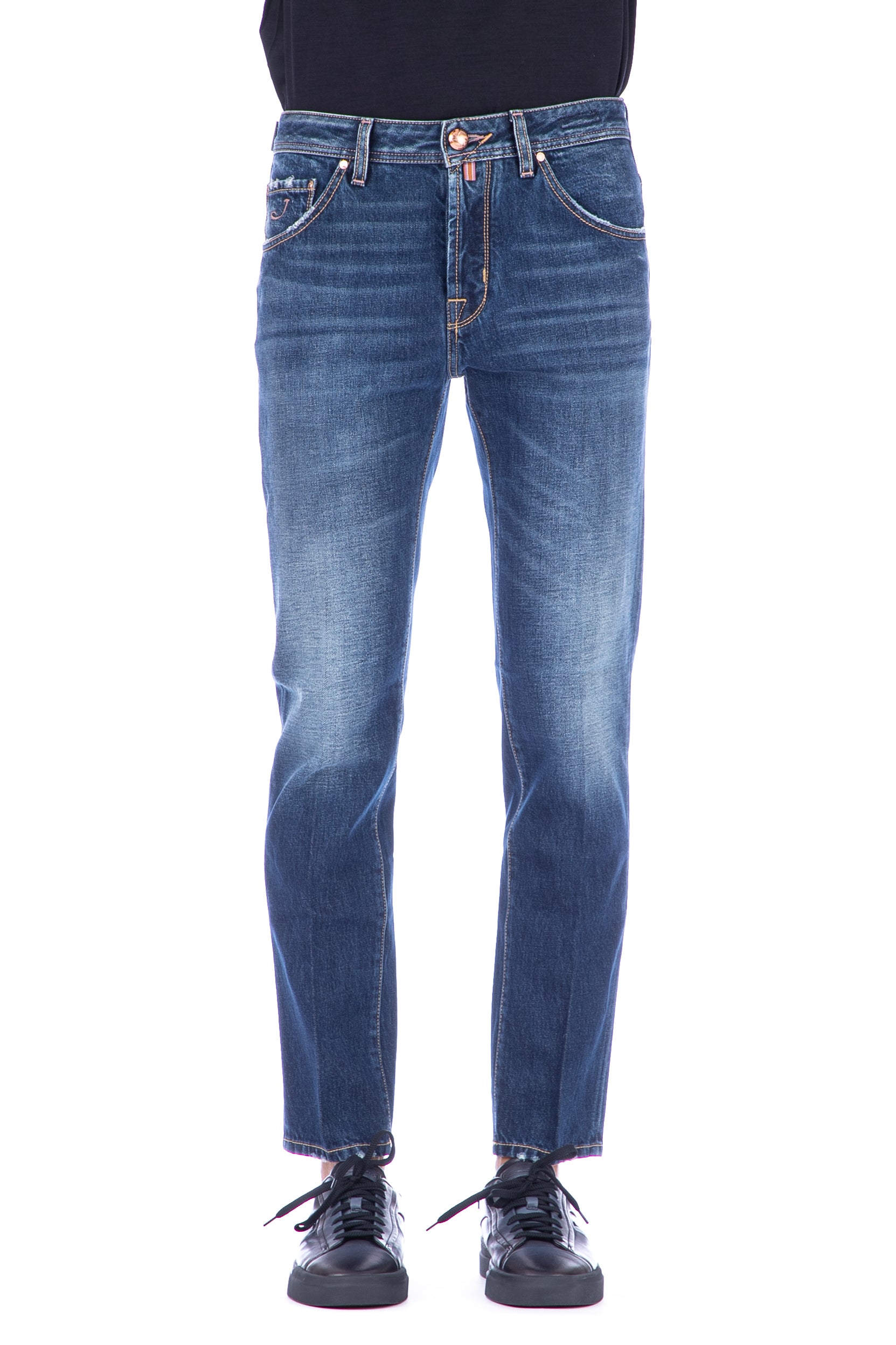 Jeans in puro cotone etichetta nera in pelle scott fit