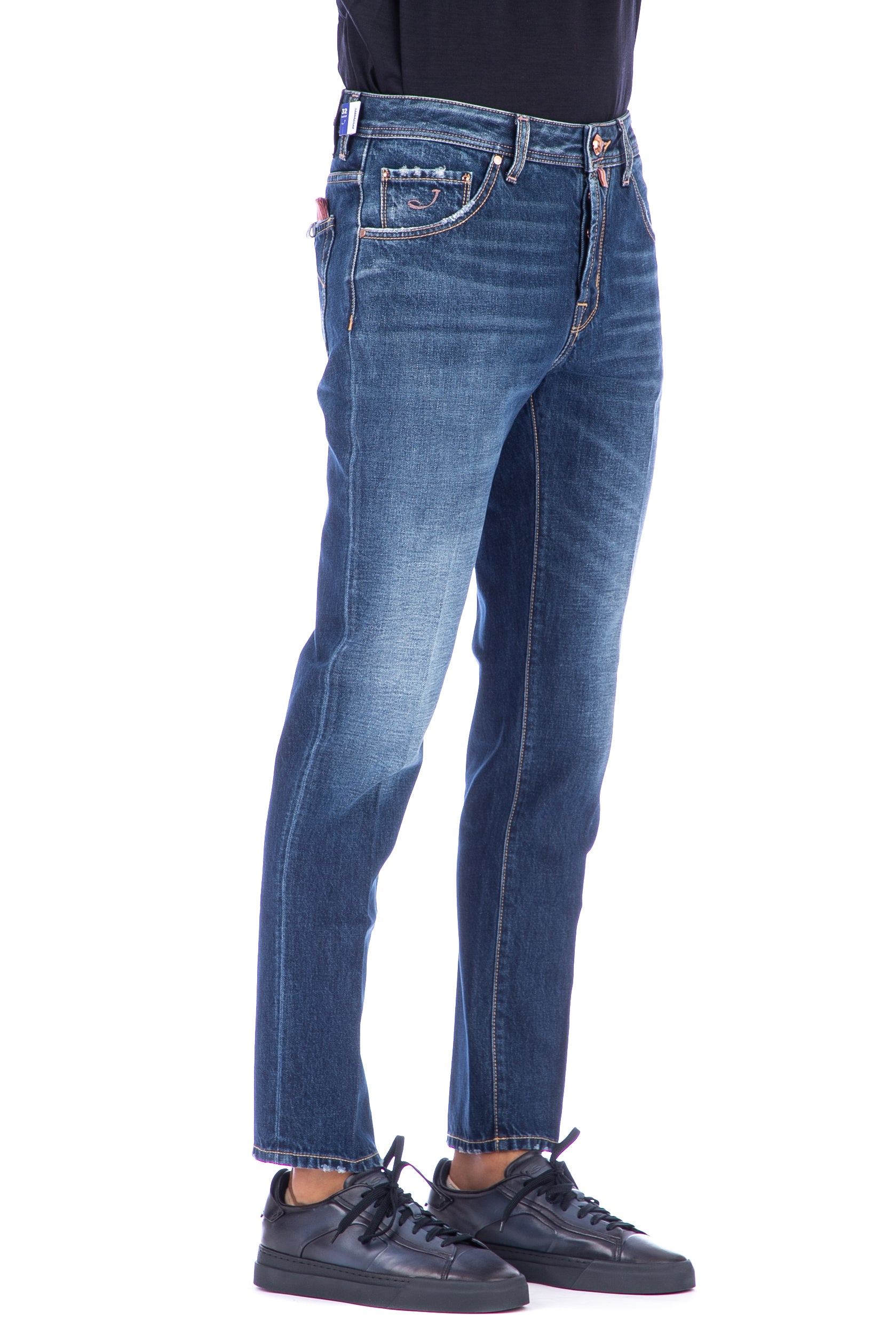 Jeans in puro cotone etichetta nera in pelle scott fit