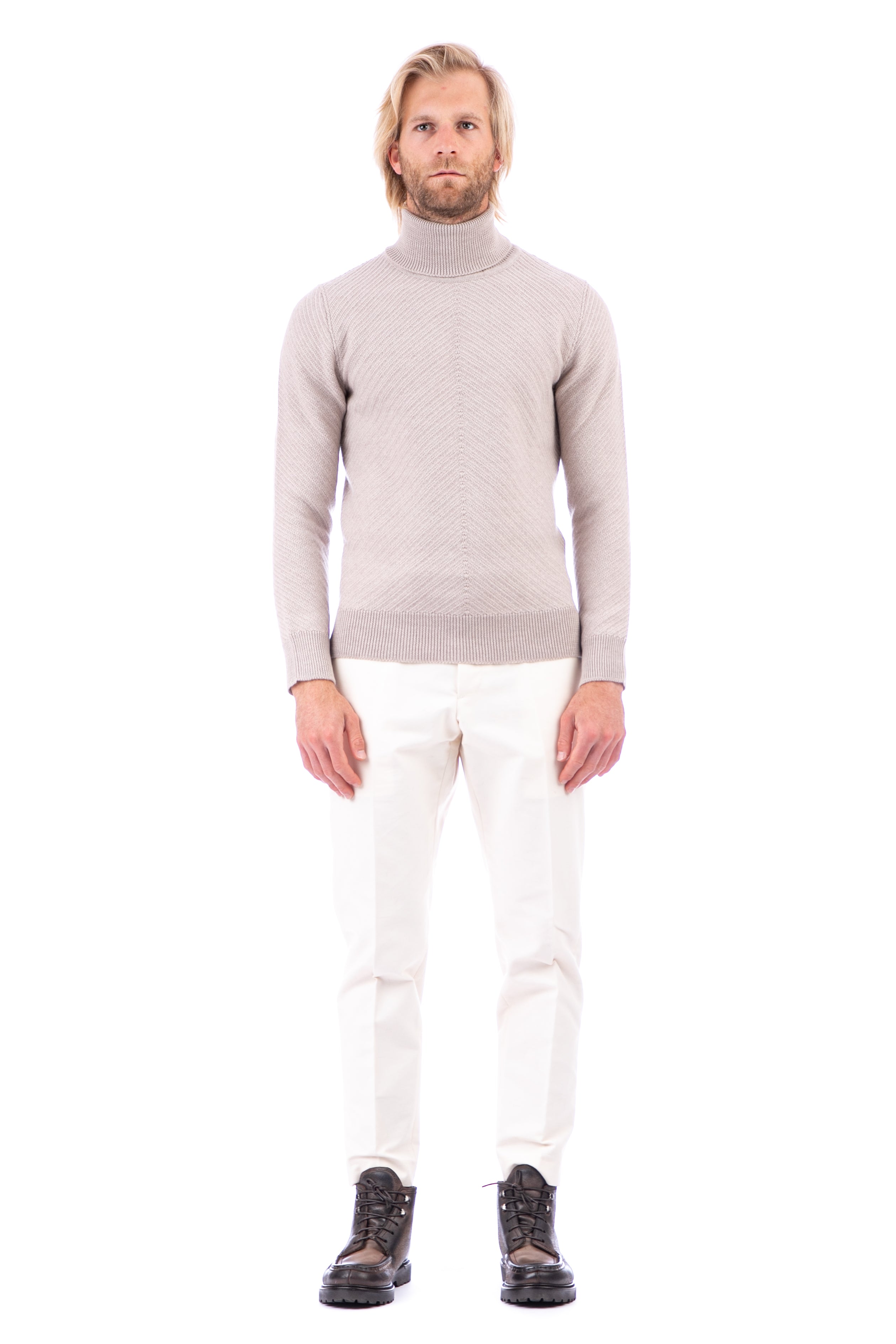 Lardini Maglia dolcevita in lana diagonale IRLMML272 IR59005 120 