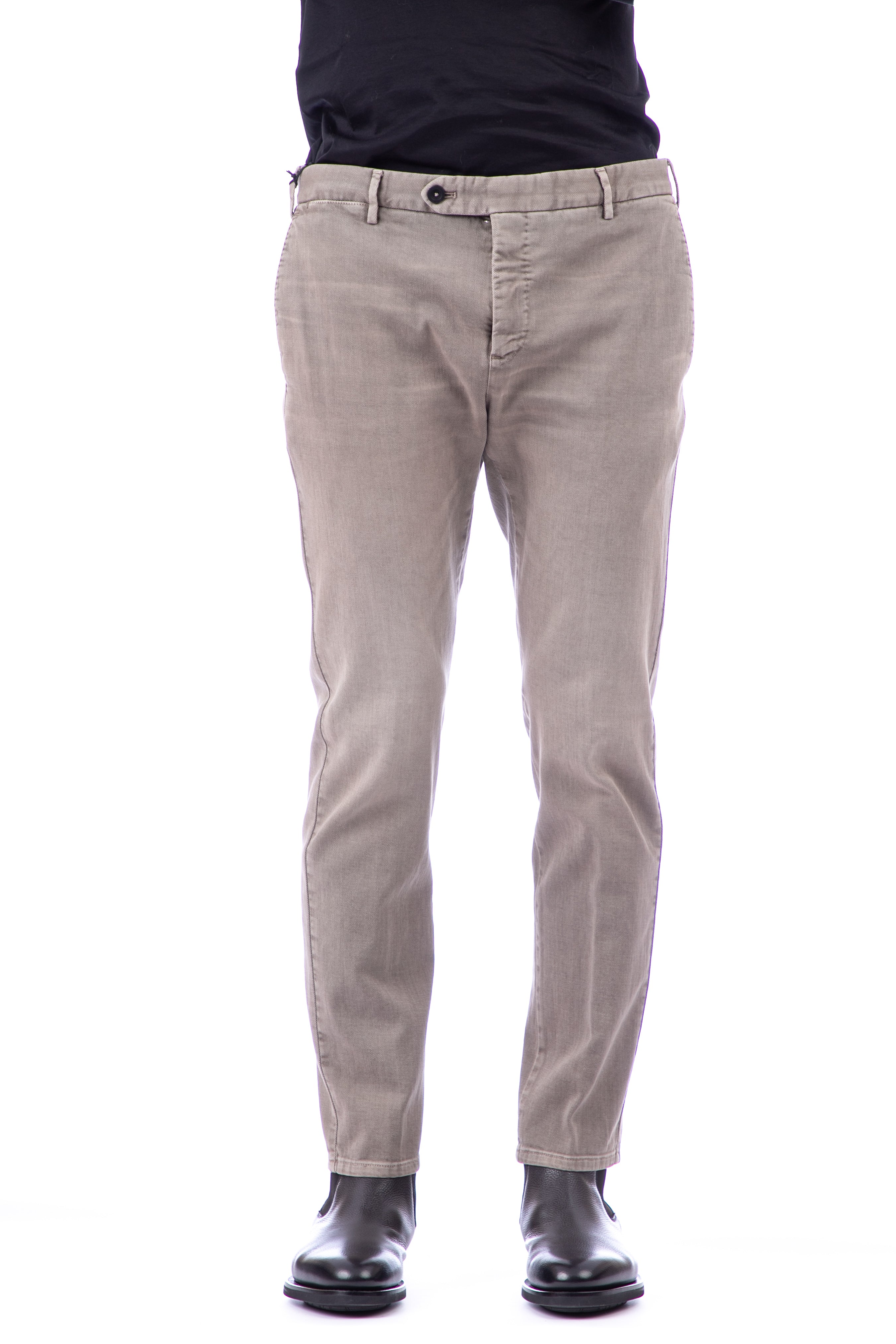 Club fit vintage effect cotton drill trousers