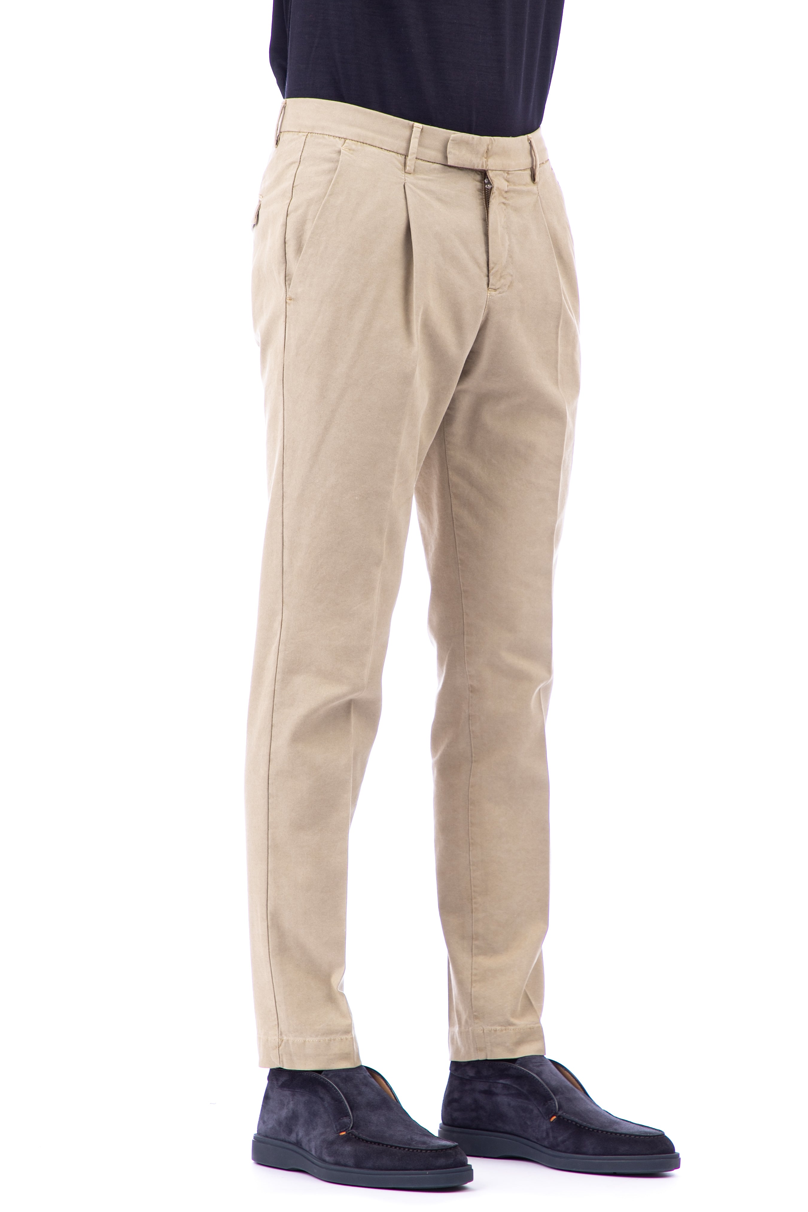 Pantalone micro struttura in cotone-lyocell master fit 1 pence