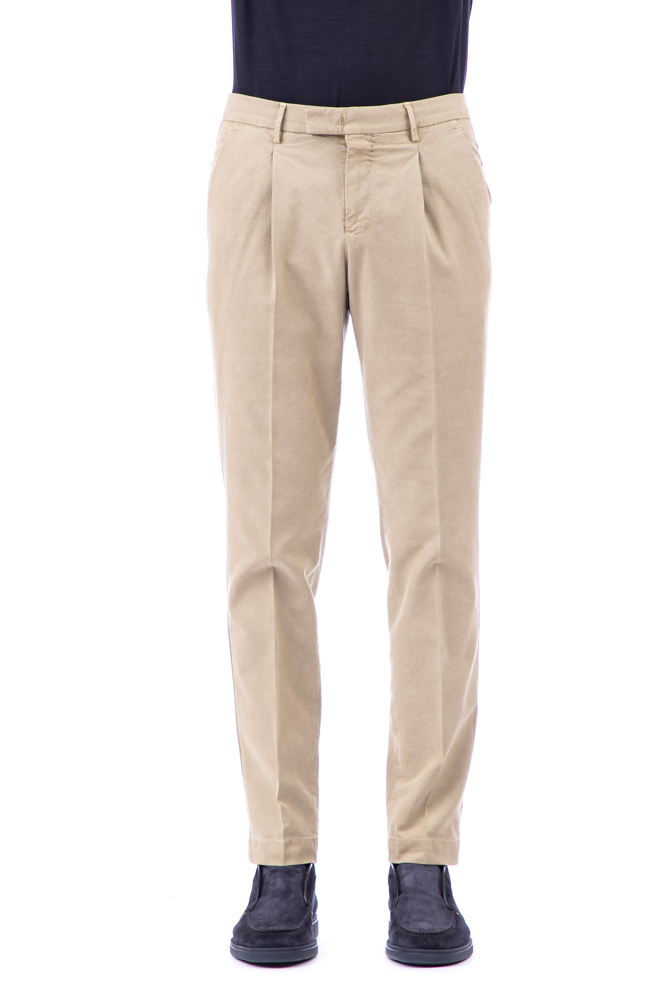 Master fit 1 pence micro-structured cotton-lyocell trousers