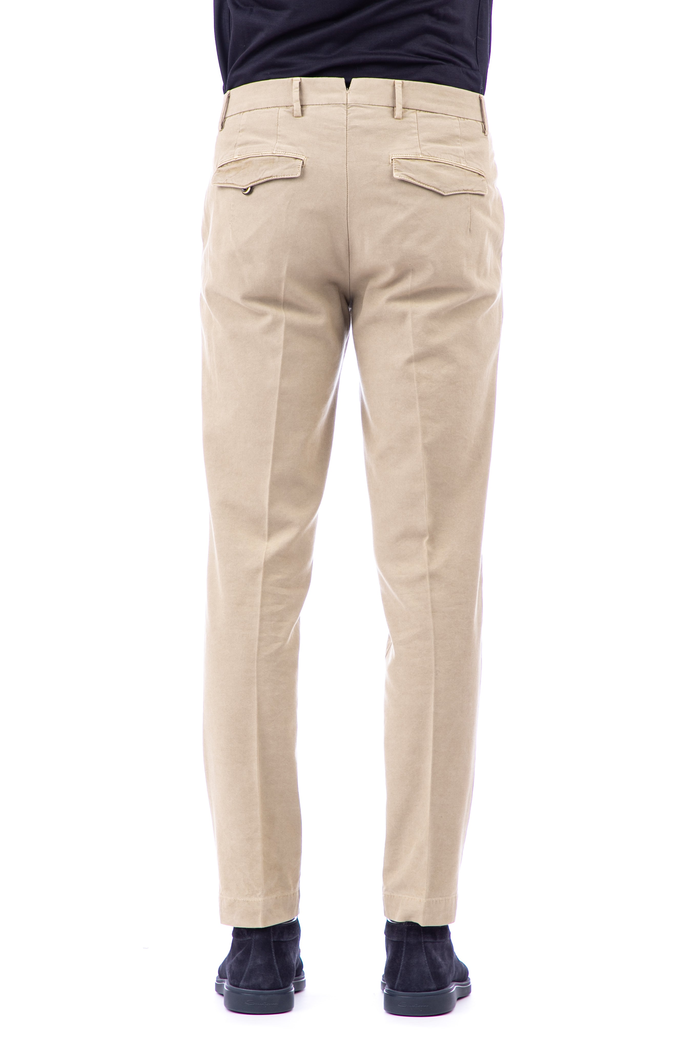 Master fit 1 pence micro-structured cotton-lyocell trousers