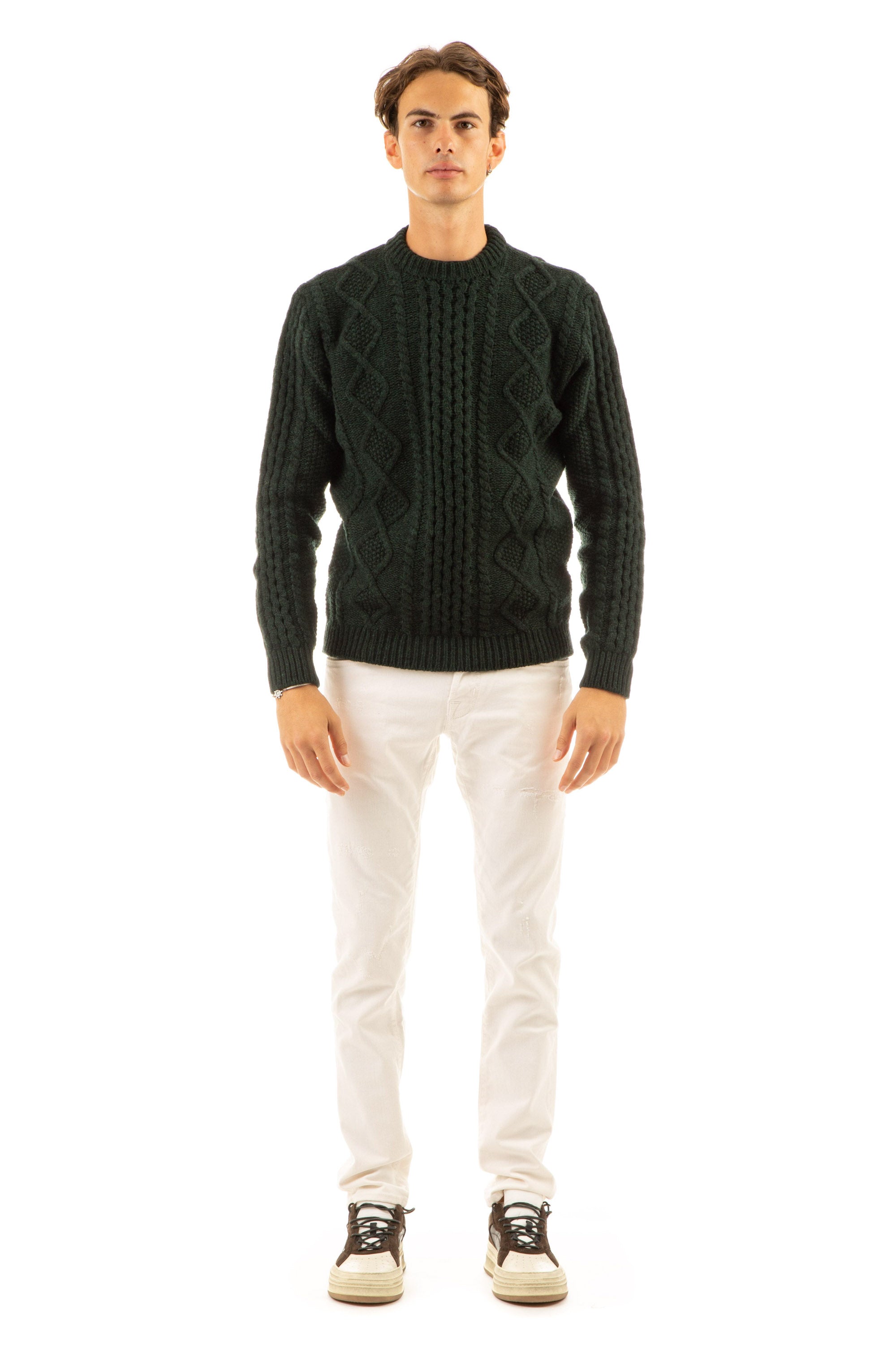 Lambswool crew neck sweater mod. Alain Delon