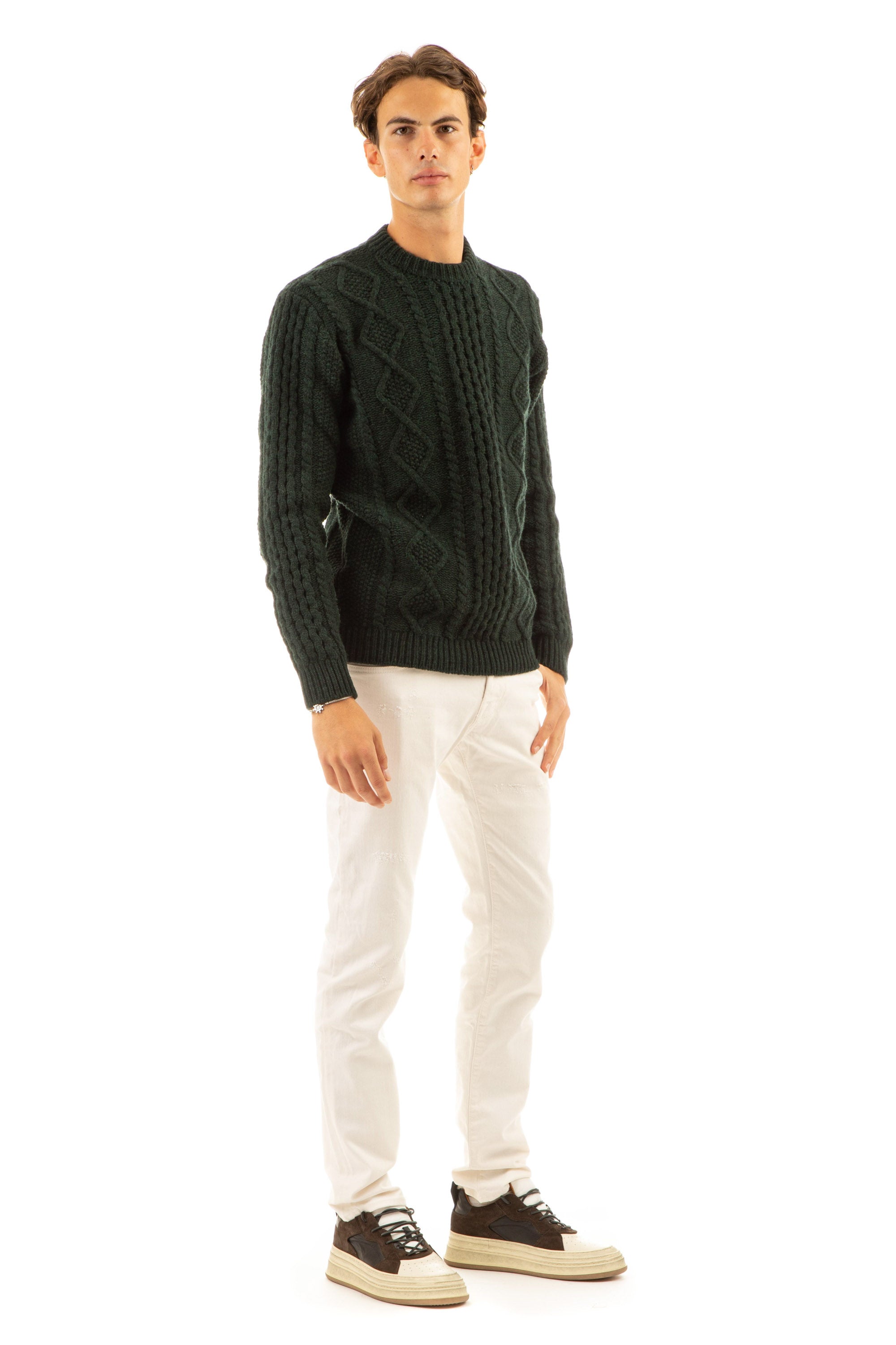 Lambswool crew neck sweater mod. Alain Delon