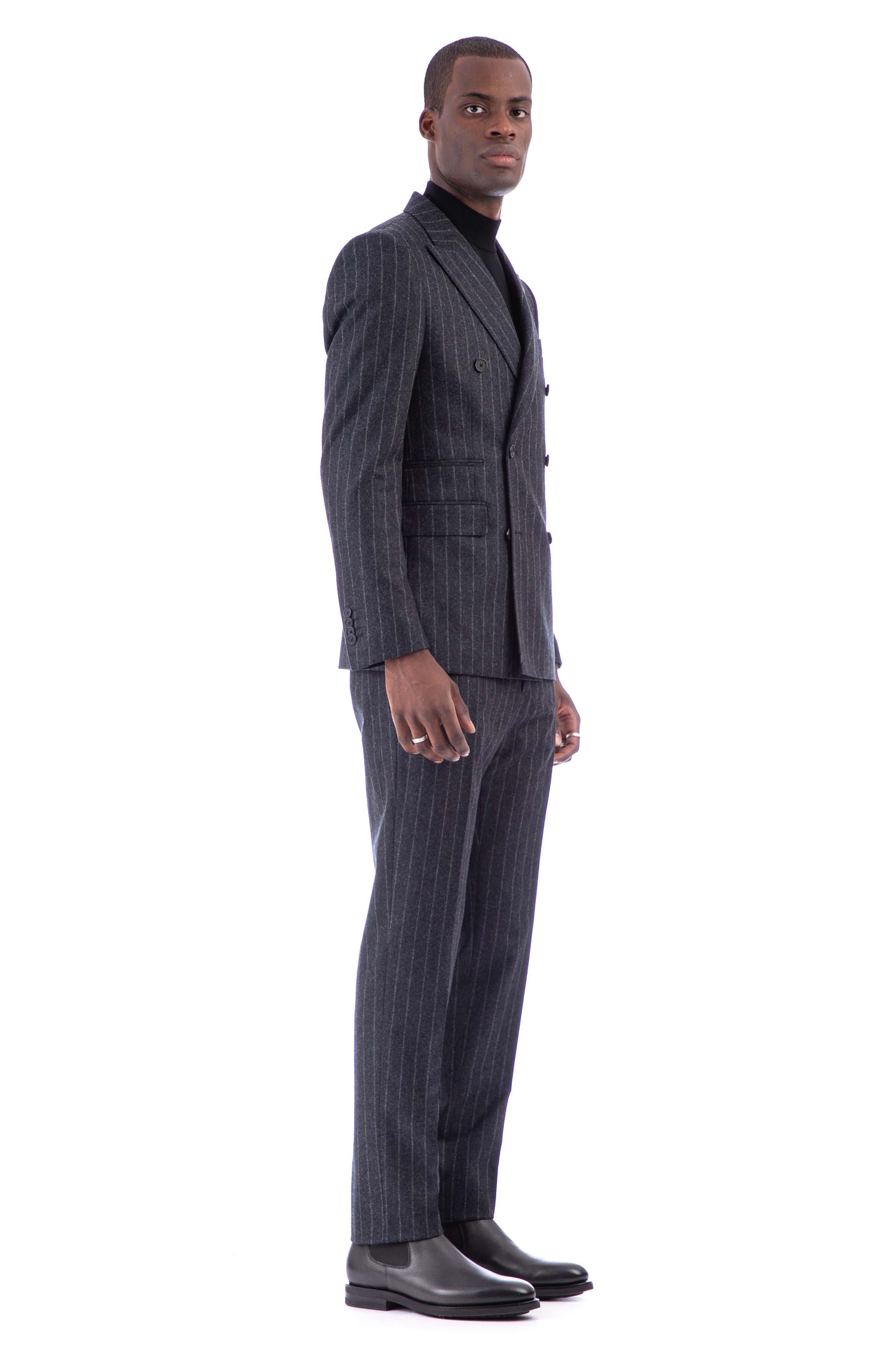 Bruce line double-breasted pinstripe suit
