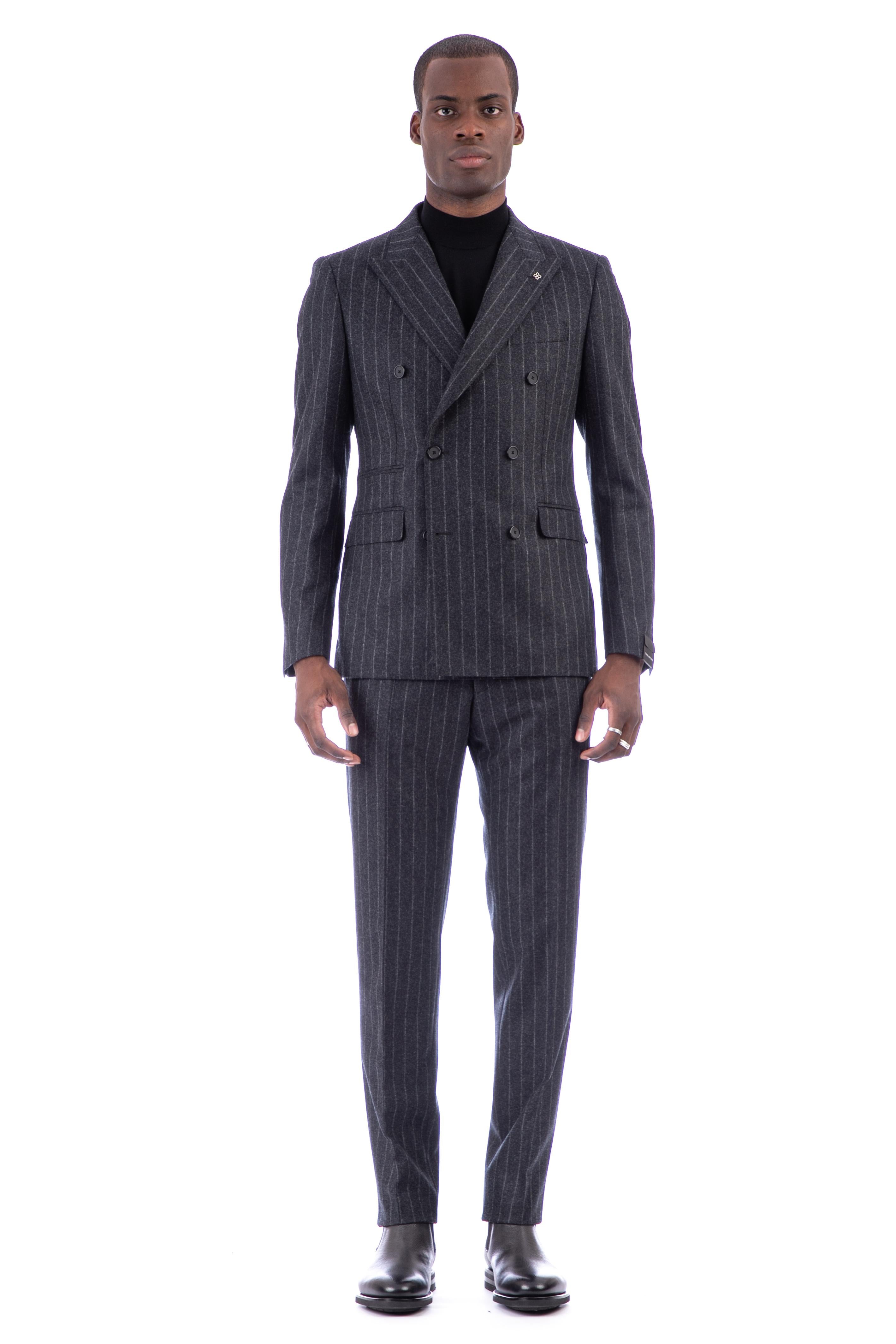 Bruce line double-breasted pinstripe suit