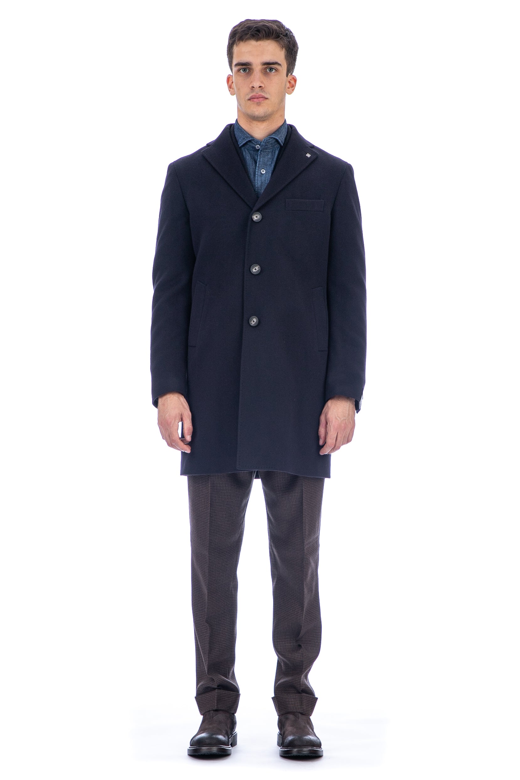 Single-breasted wool-cashmere coat