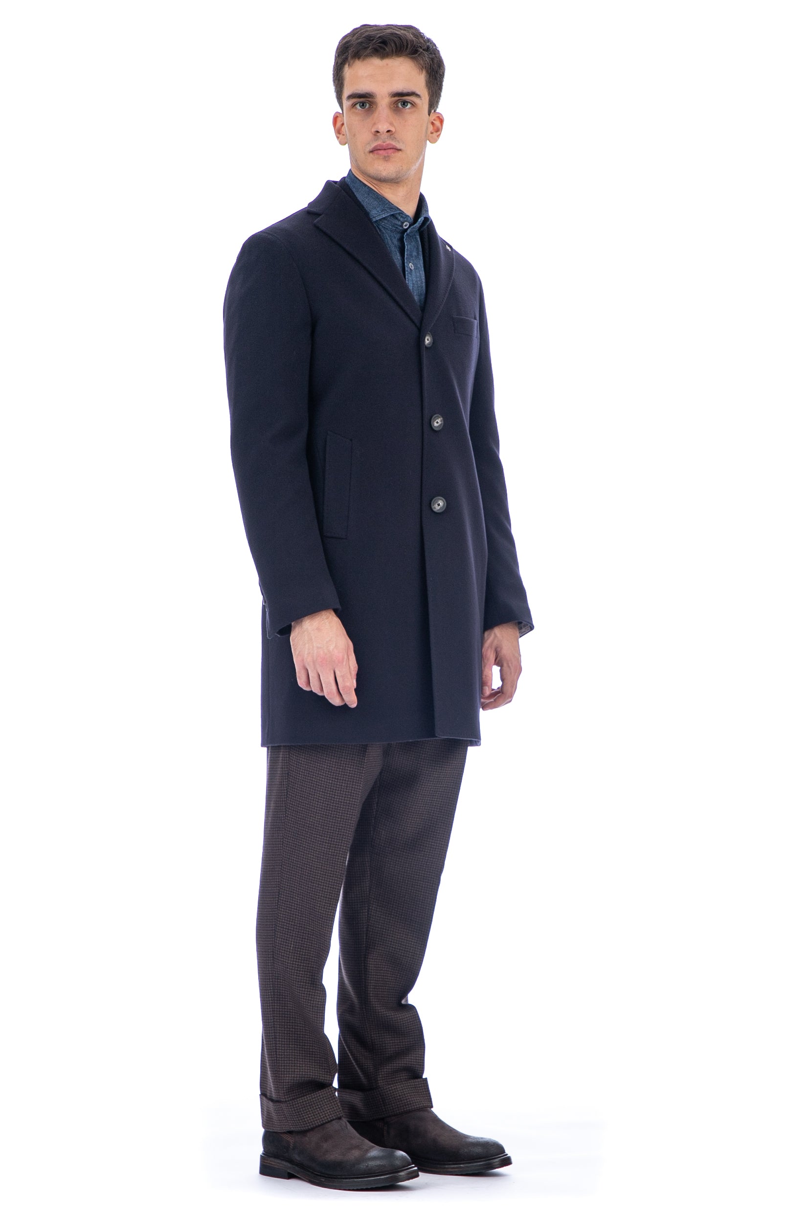 Single-breasted wool-cashmere coat