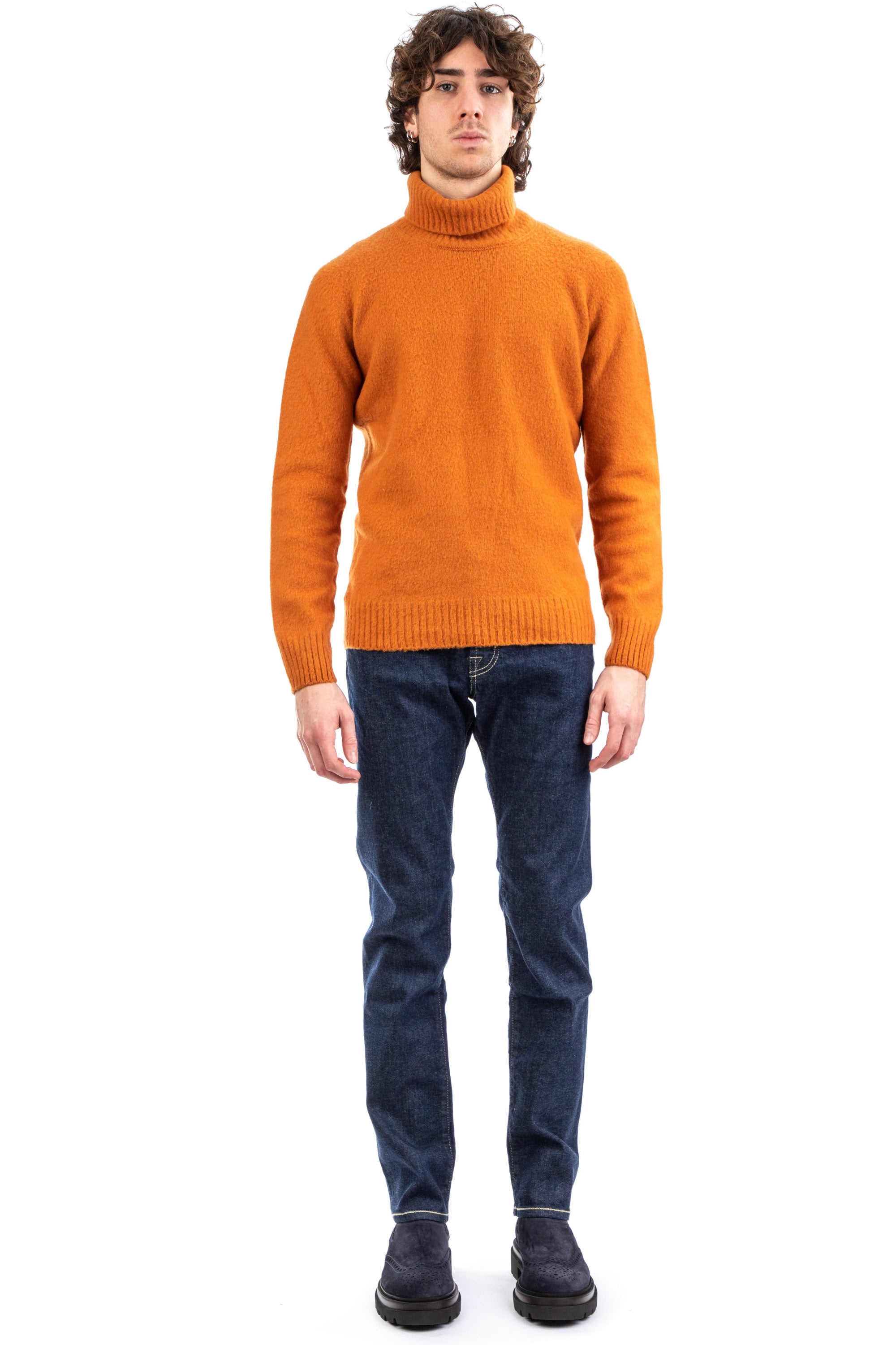 Brushed wool turtleneck sweater