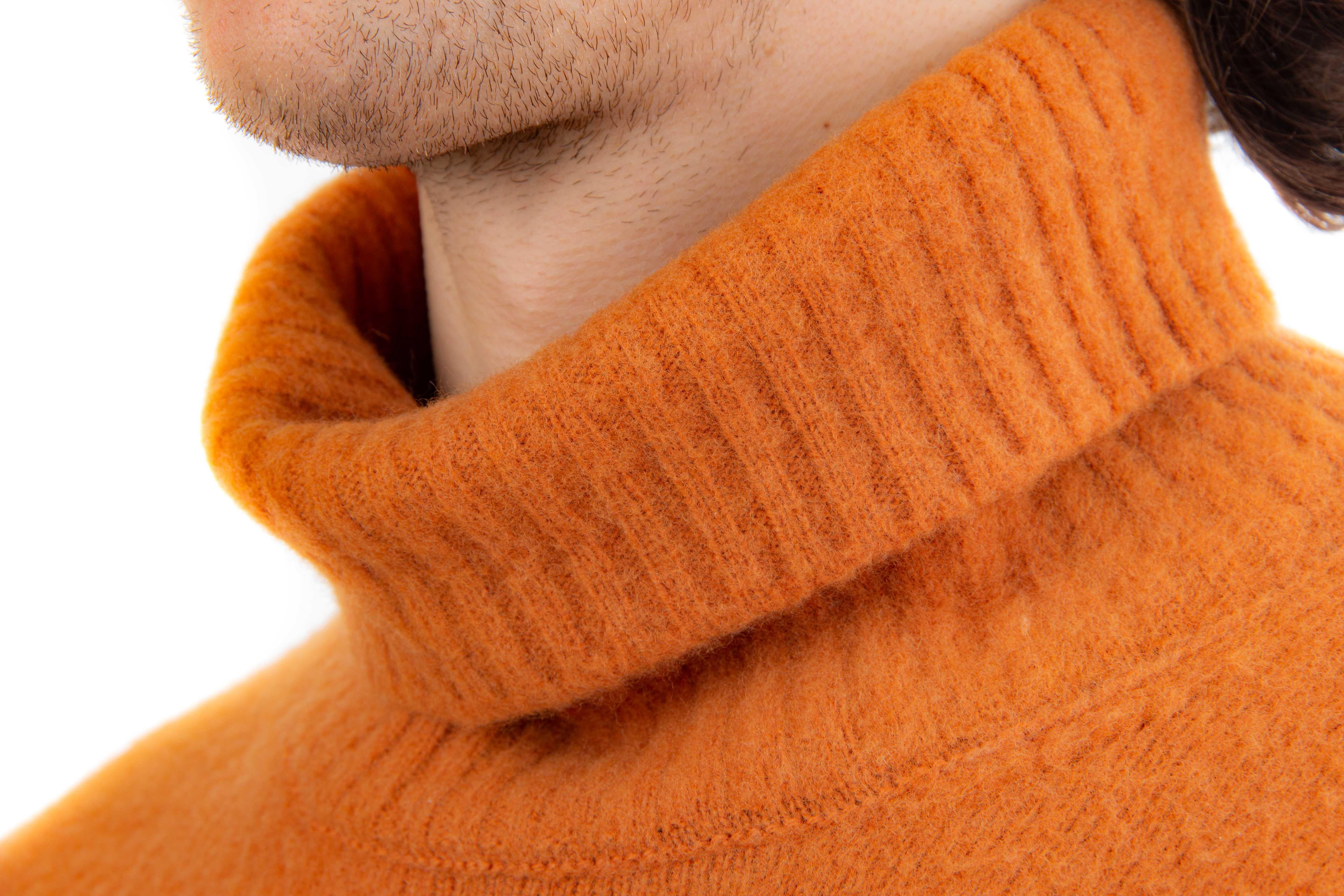 Brushed wool turtleneck sweater