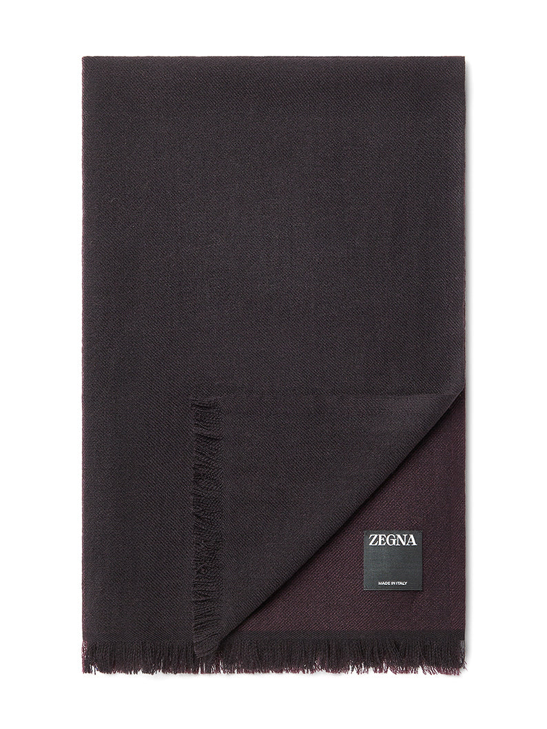 Two-tone scarf in wool-cashmere-silk