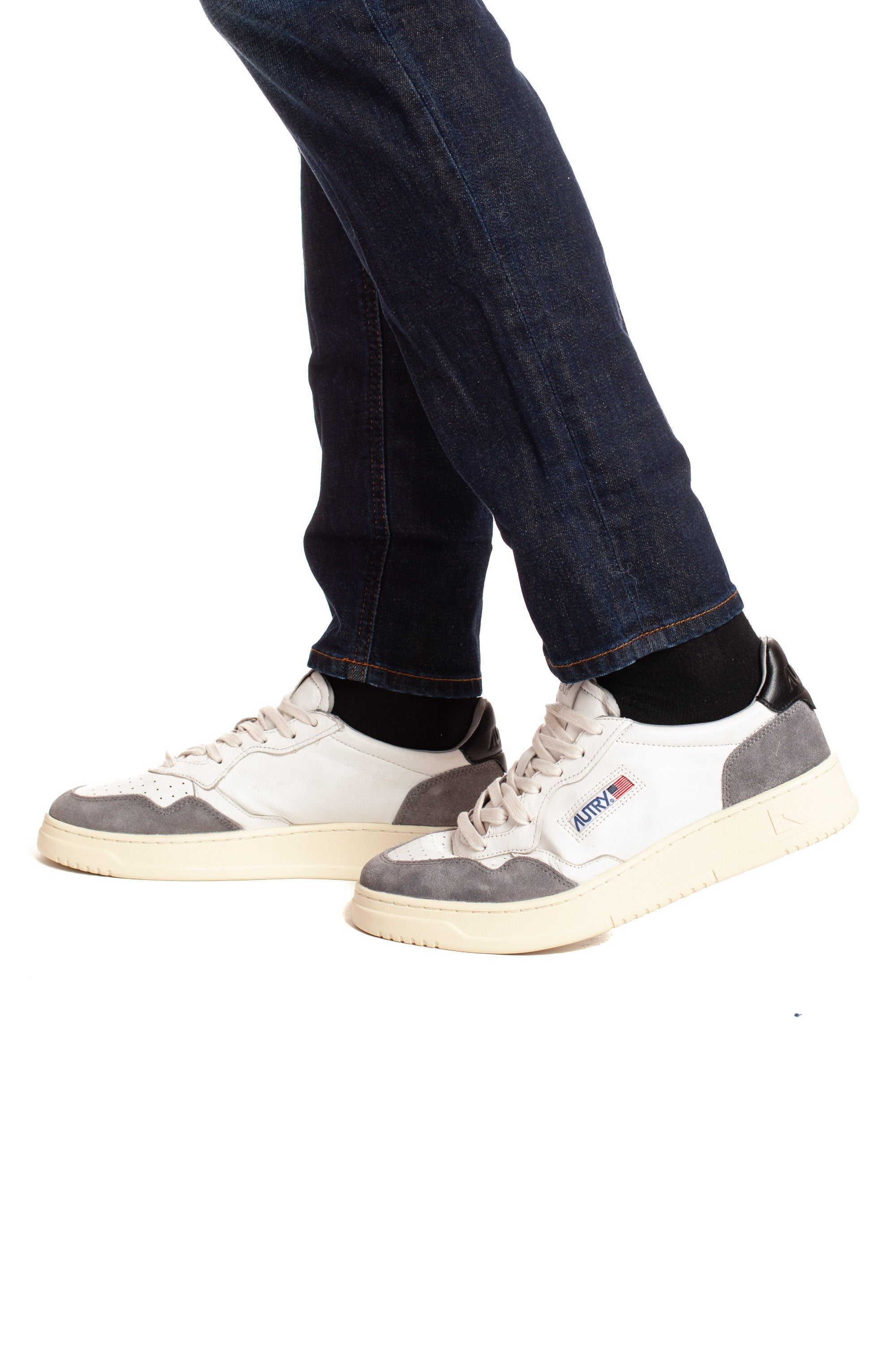 Medalist sneaker in goatskin and suede