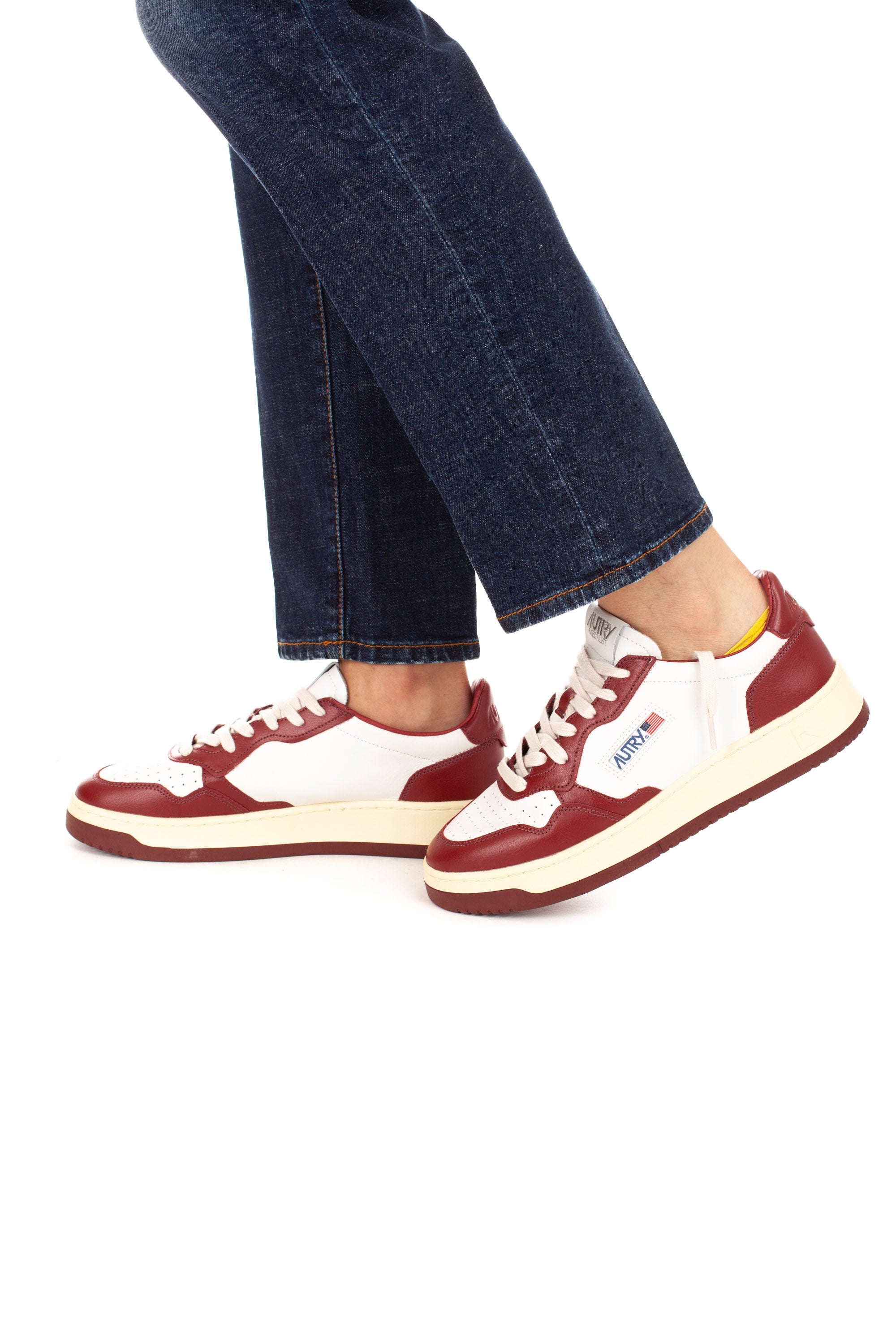 Two-tone leather medalist sneakers