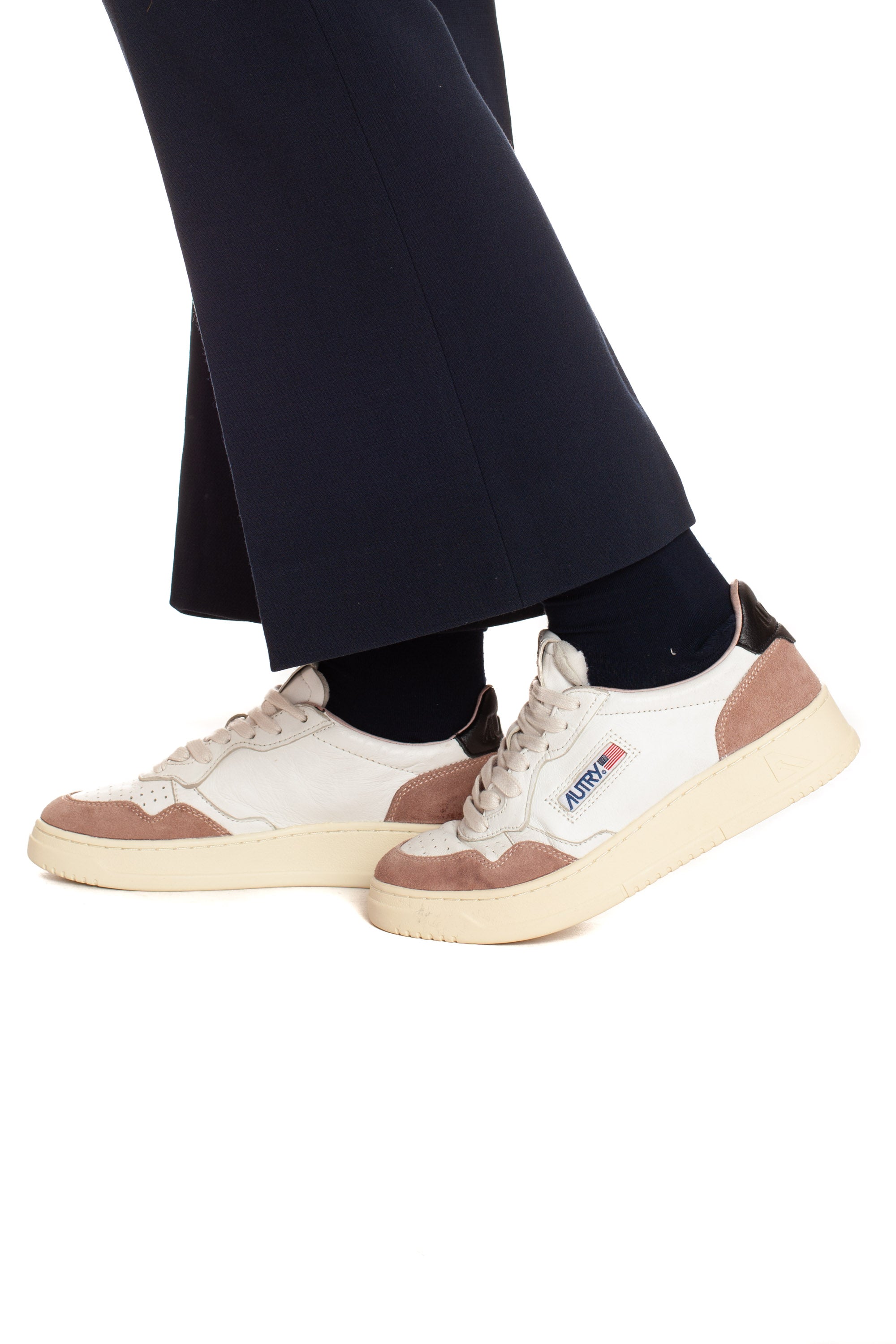 Medalist women's sneaker in goatskin and suede