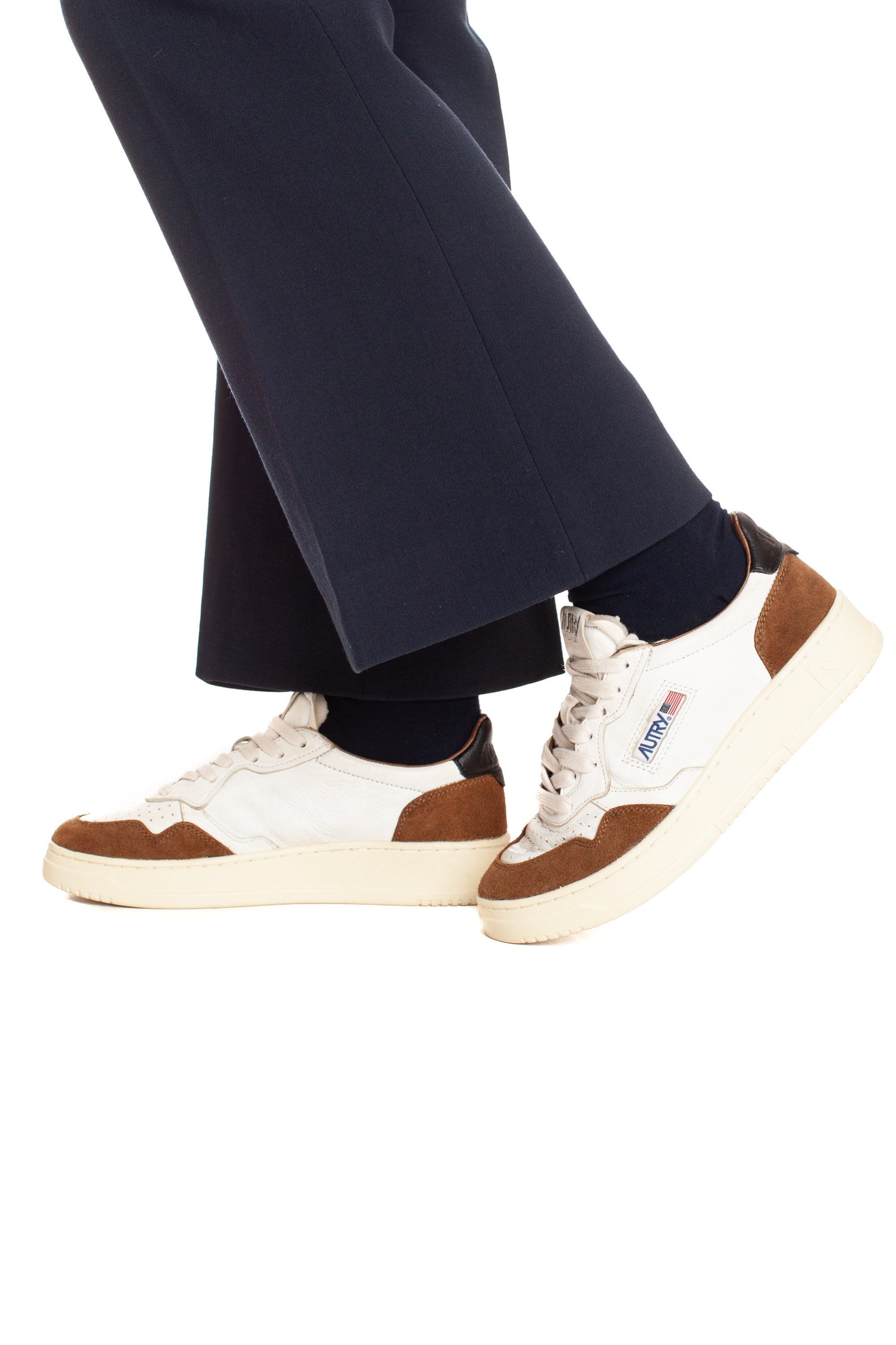 Medalist women's sneaker in goatskin and suede