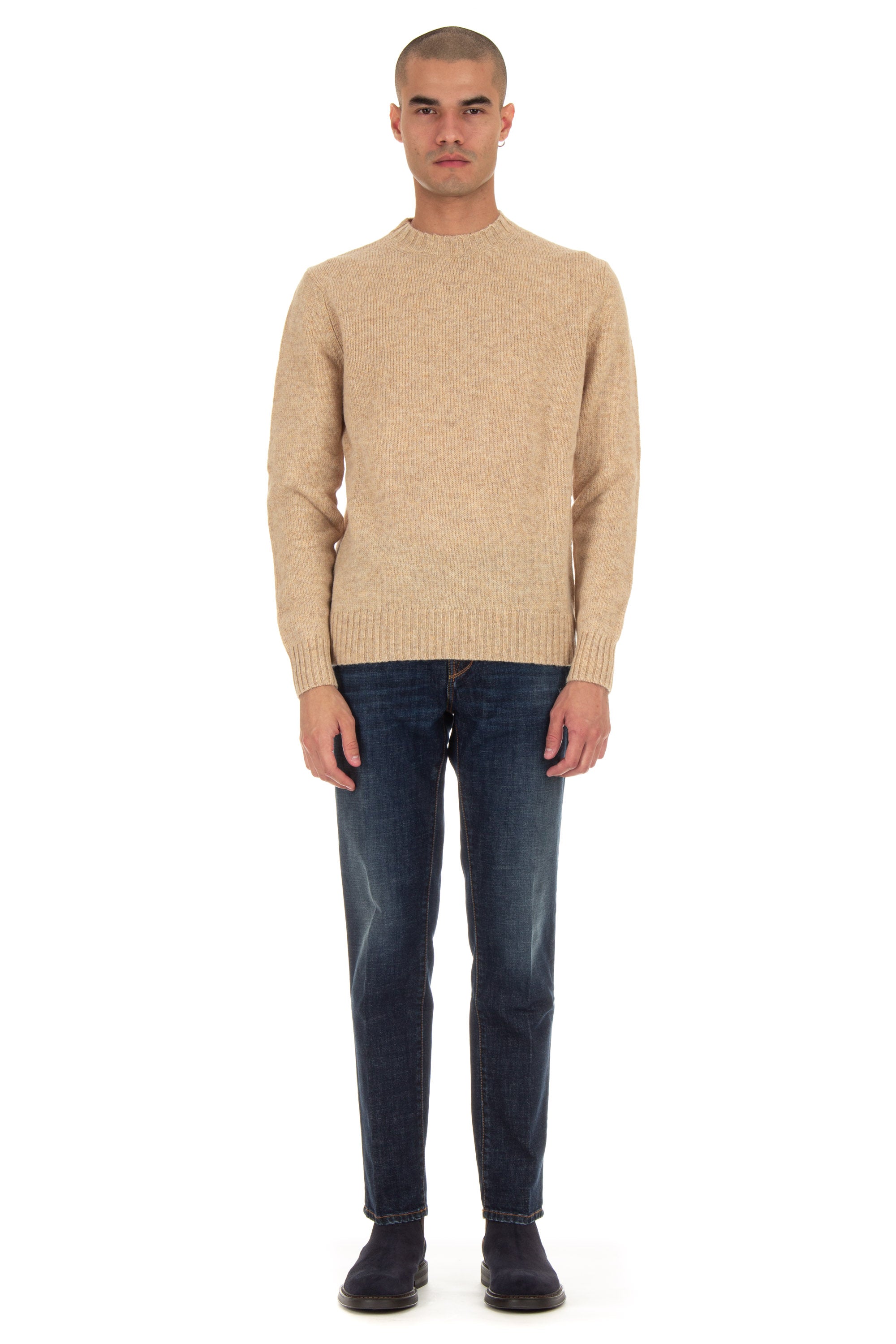 Shetland crew neck sweater