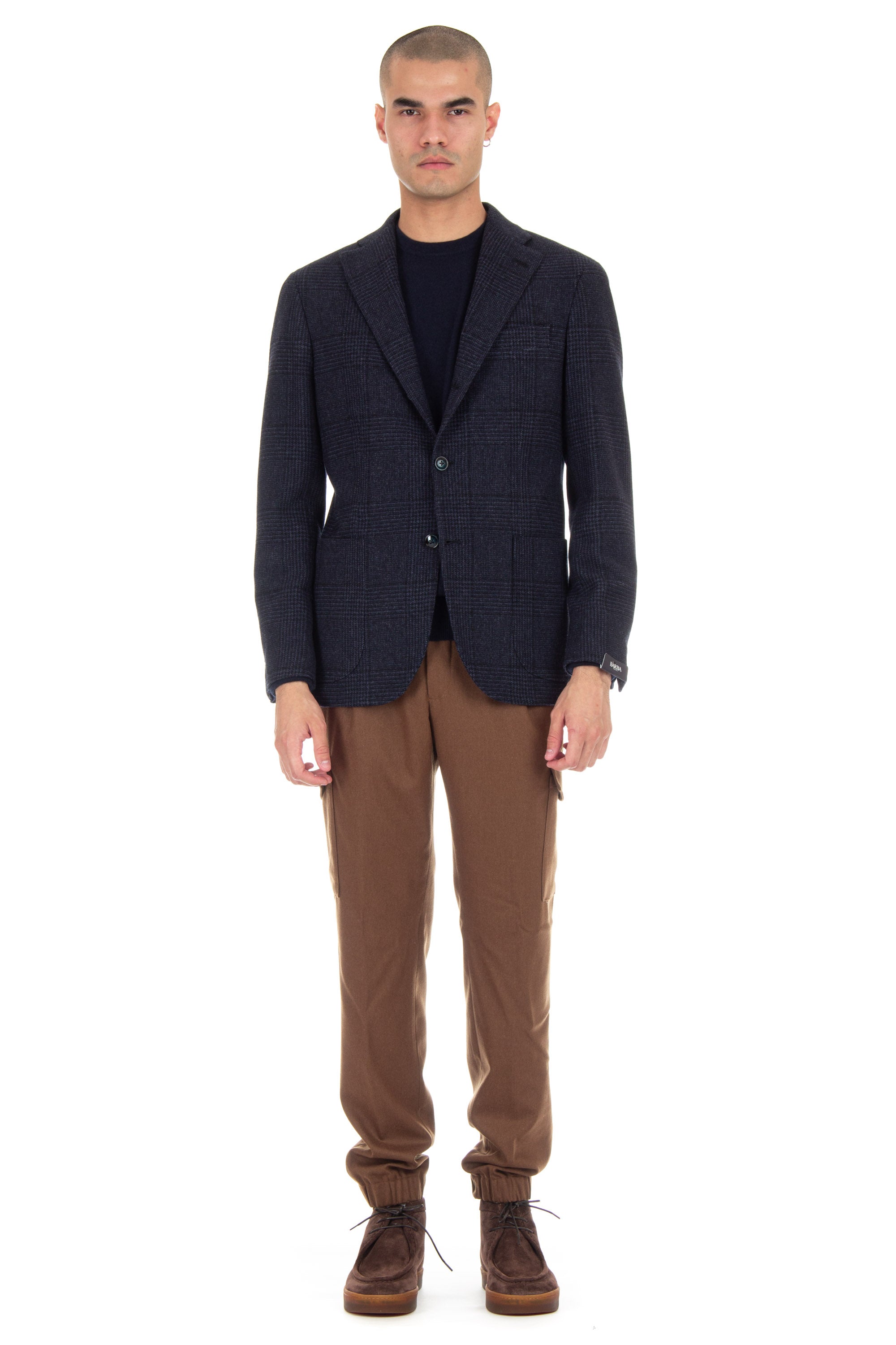 Prince of Wales wool-cashmere jacket