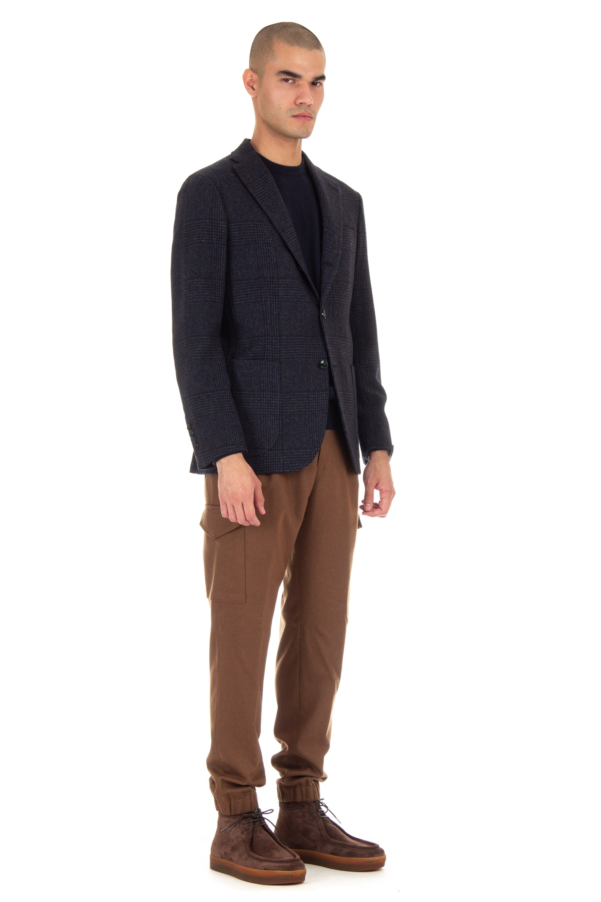 Prince of Wales wool-cashmere jacket