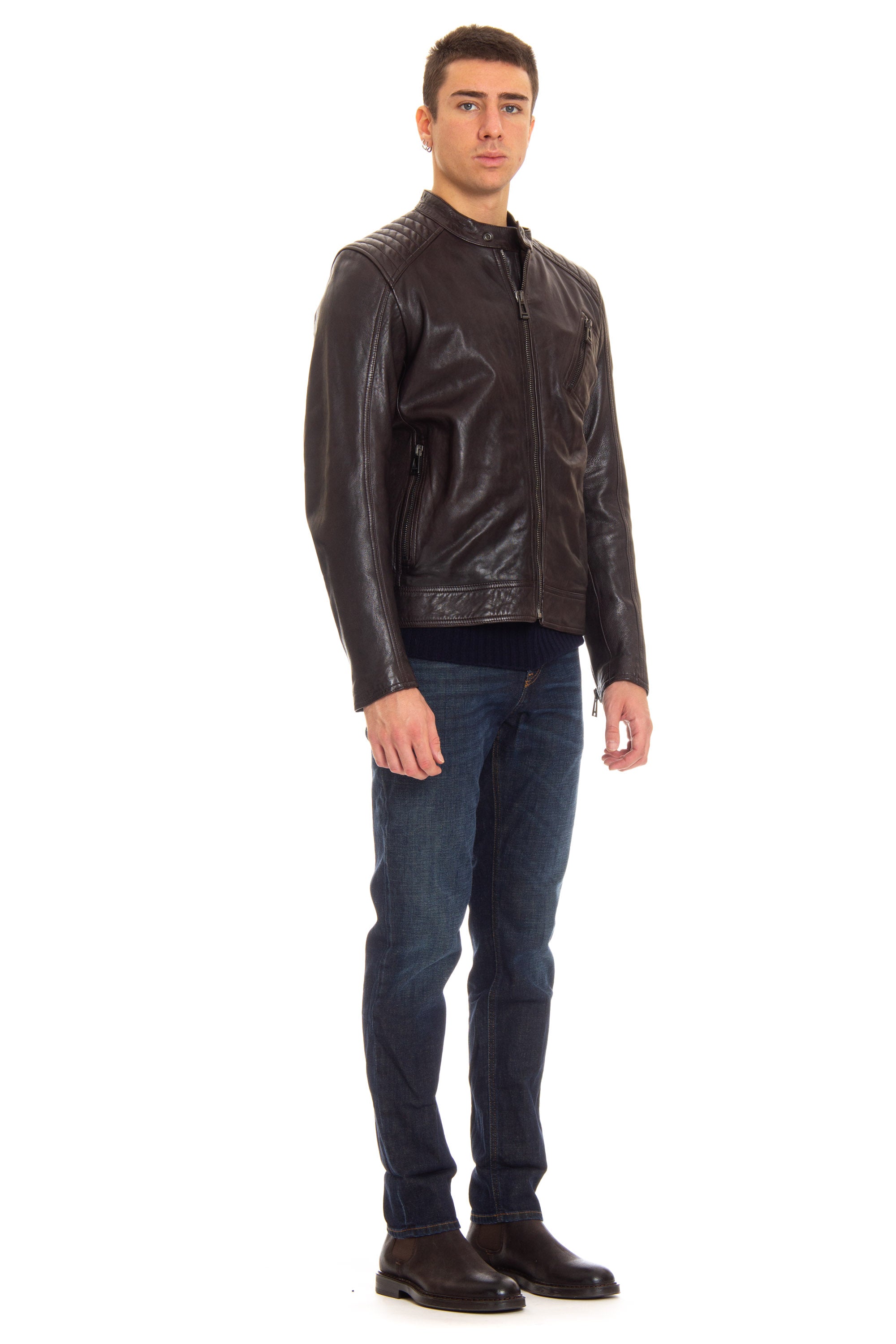 V Racer jacket in lambskin