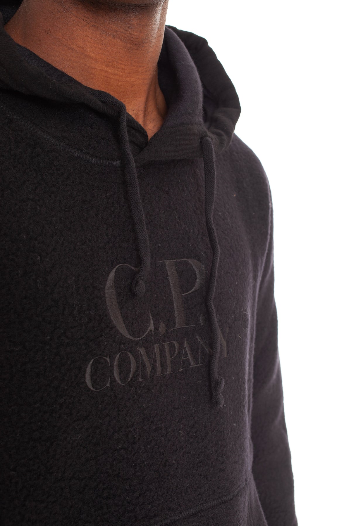 Felpa orsetto in lana con cappuccio e logo tono su tono CMSS321A 006619G999 CP Company