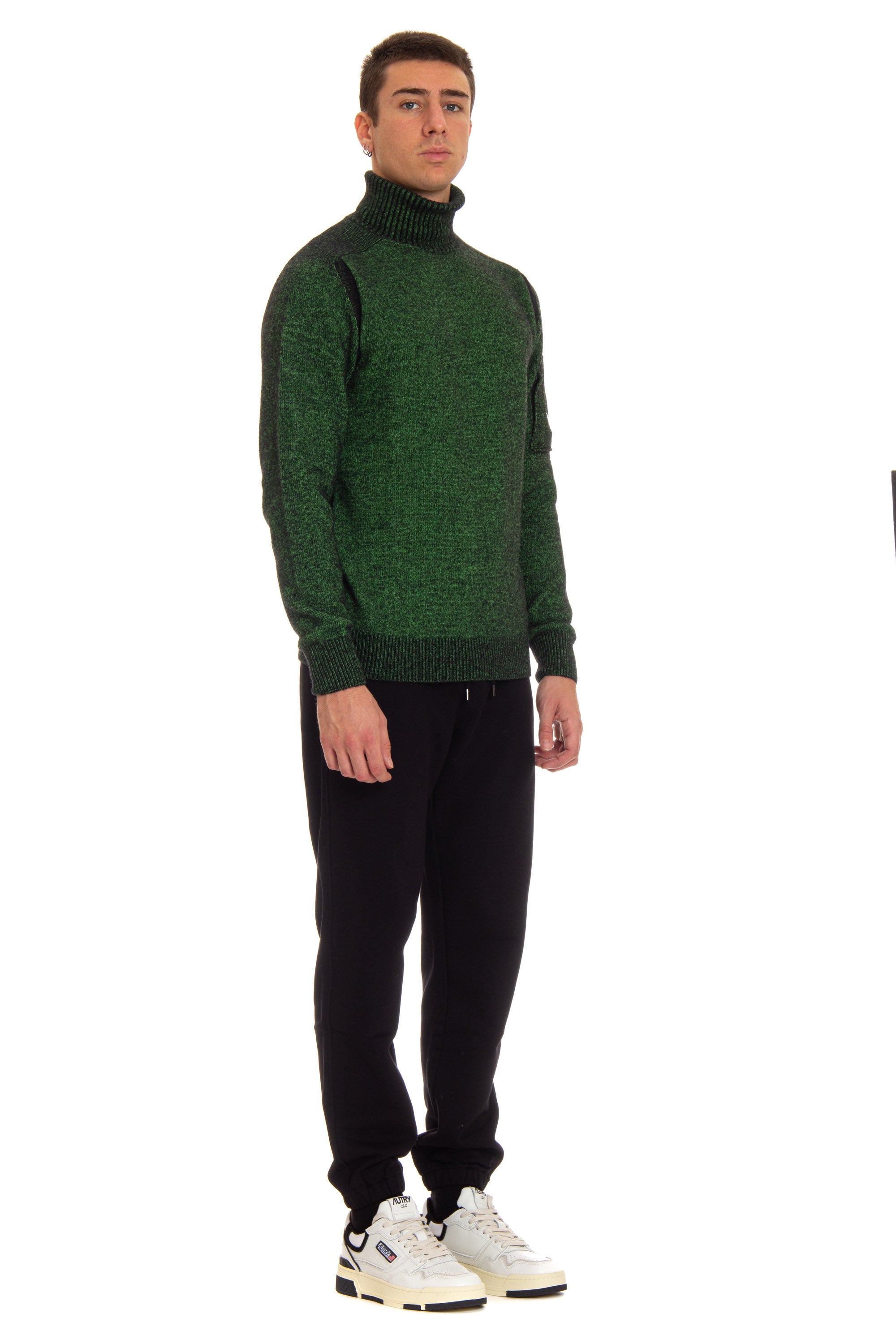 Turtleneck in moulinè wool