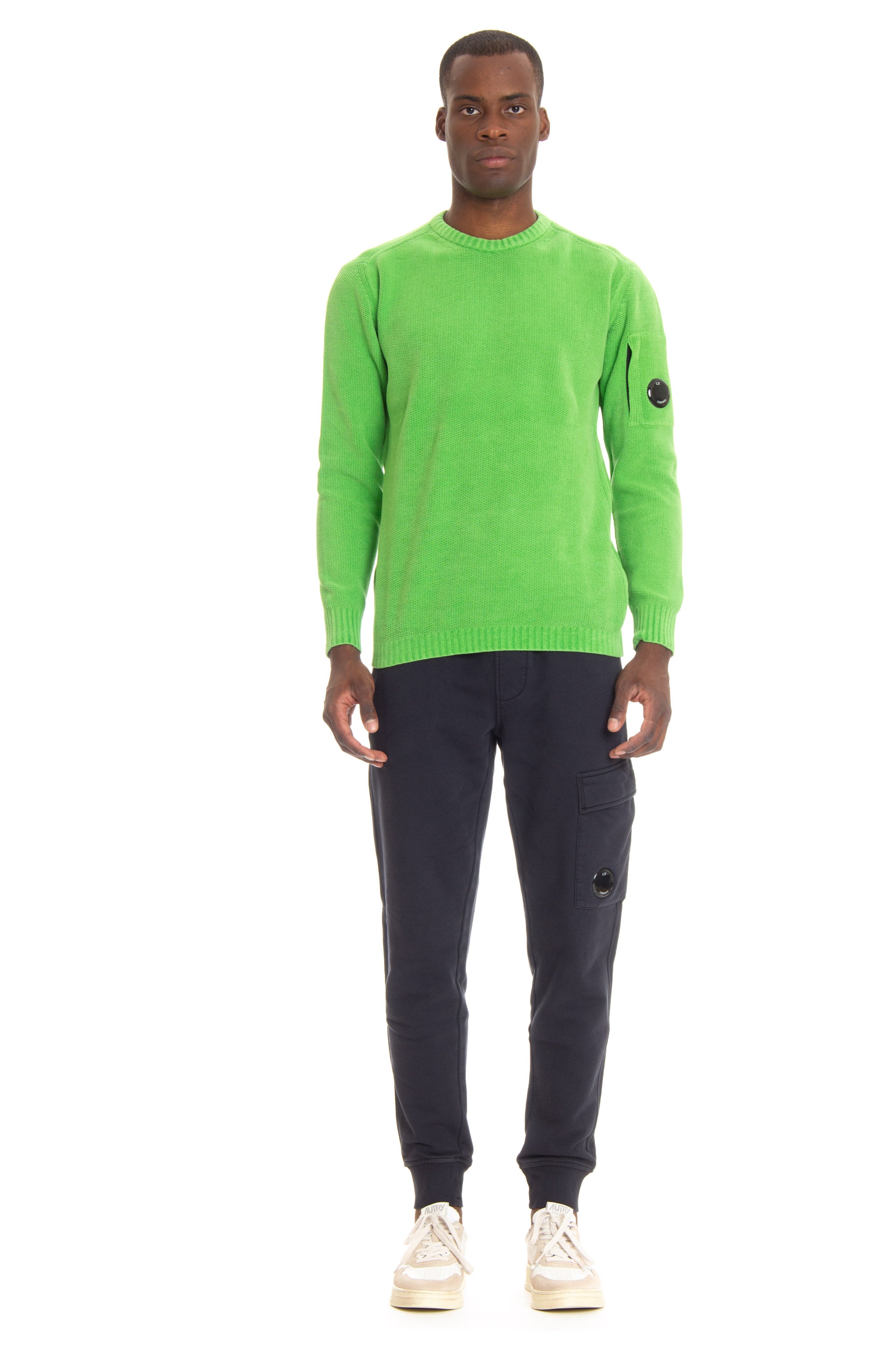 Chenille crew neck sweater