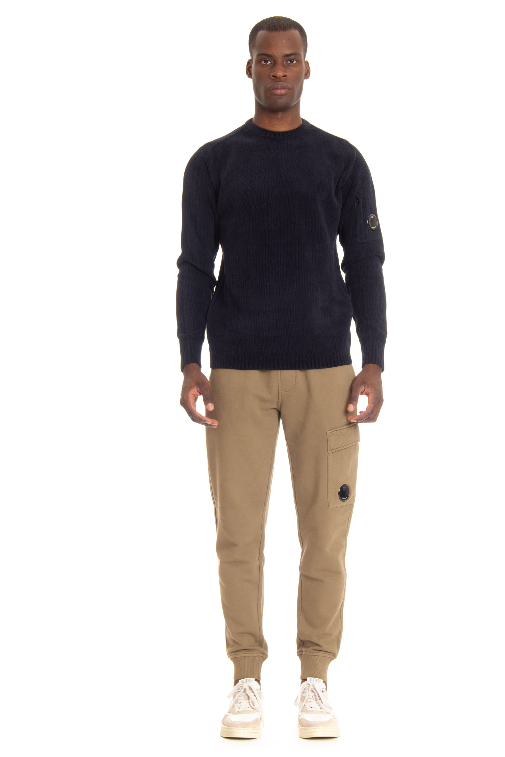 Chenille crew neck sweater